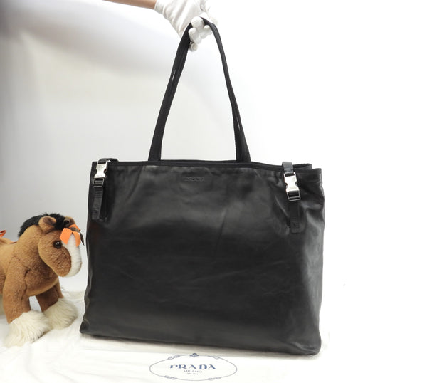 プラダ トートバッグ ナッパレザー 黒 メンズショルダーバッグ 美品
