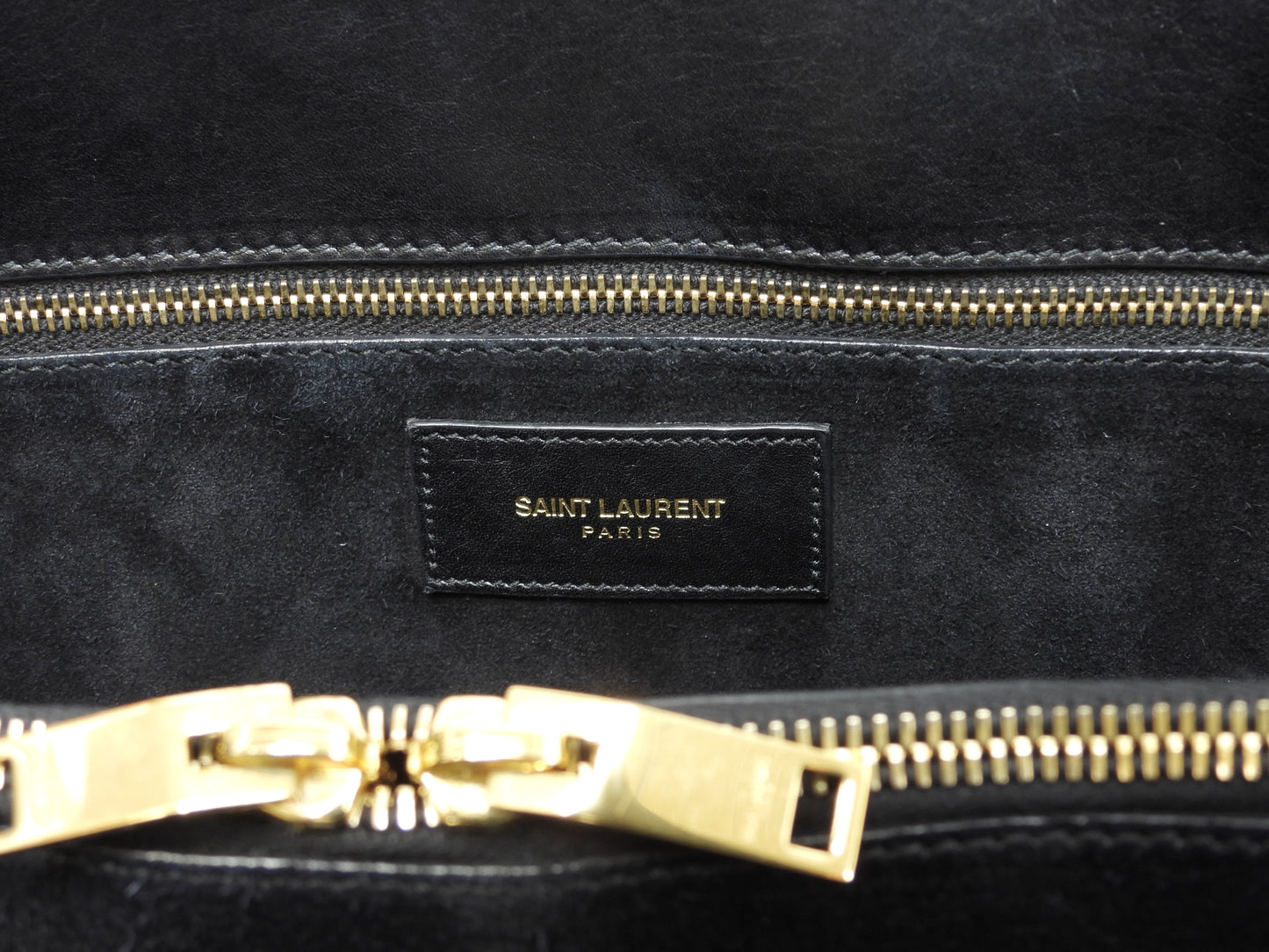 サンローラン サックドジュール スムースレザー 黒 トートバッグ ハンドバッグ YSL 美品@VLR324823-1013 2