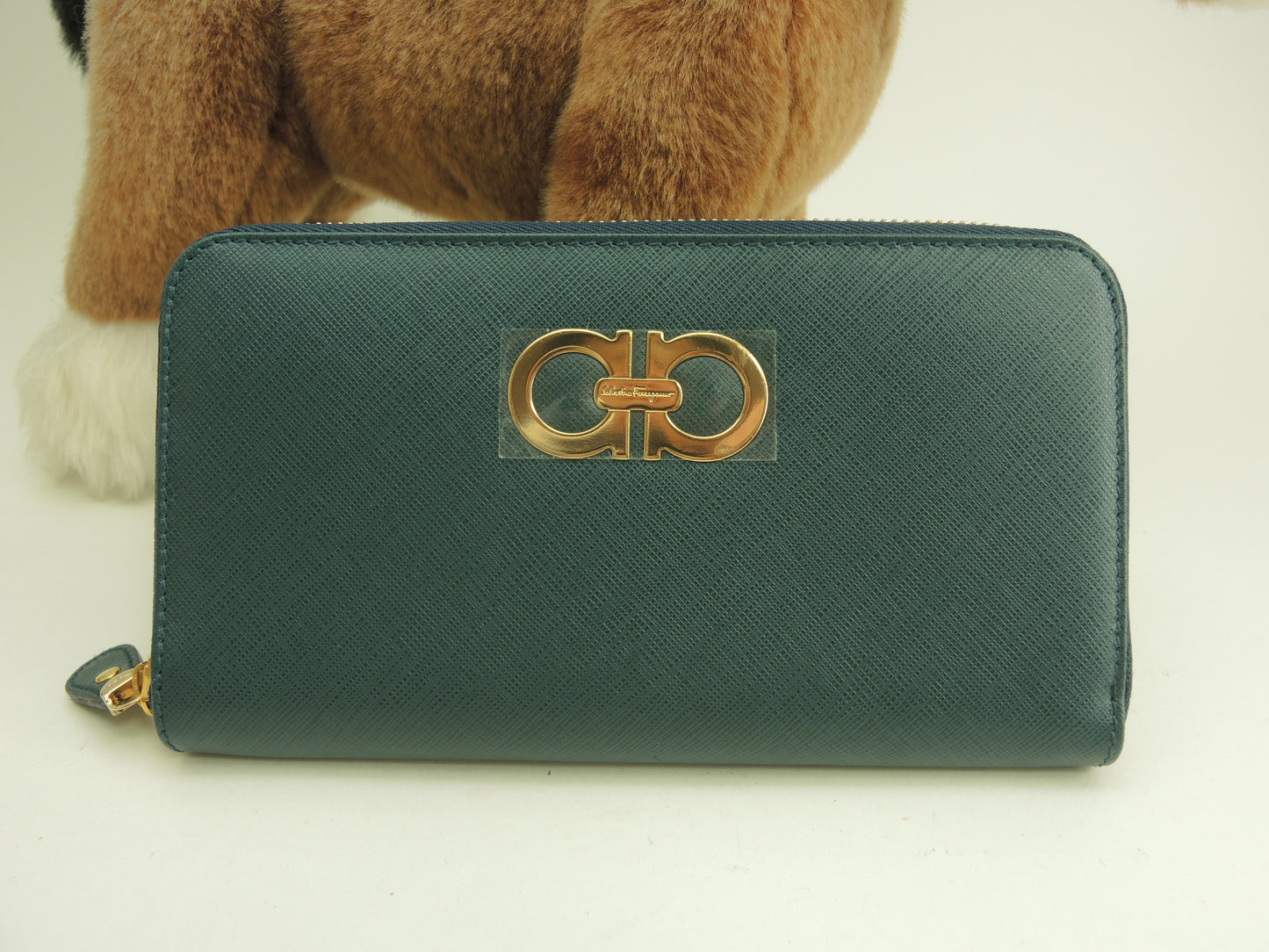 サルヴァトーレフェラガモ ロングウォレット ガンチーニ レザー緑 長財布 未使用@ 22