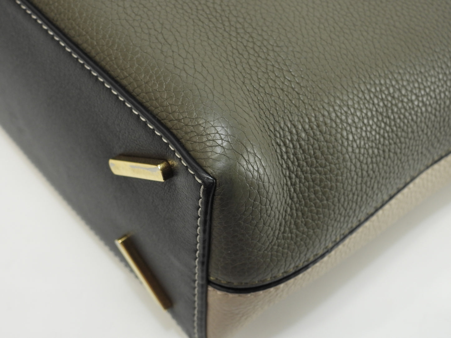 ロエベ Tバケット スモール レザー灰黒緑 2wayハンドバッグ ポシェット クロスボディ@261821