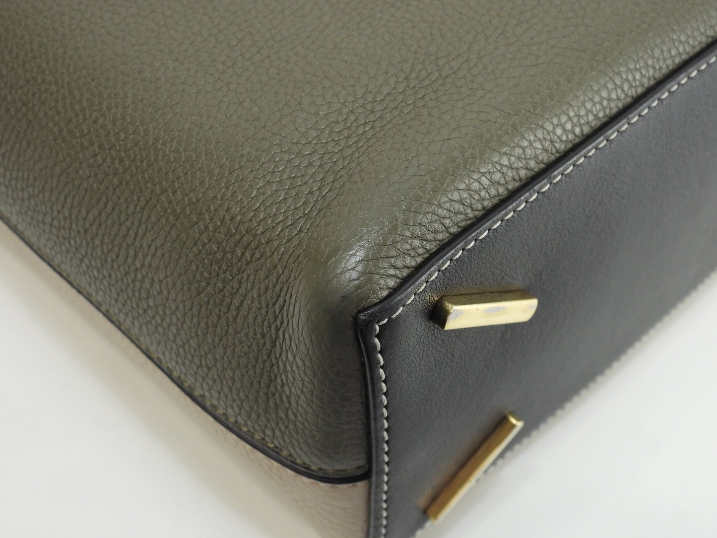 ロエベ Tバケット スモール レザー灰黒緑 2wayハンドバッグ ポシェット クロスボディ@261821