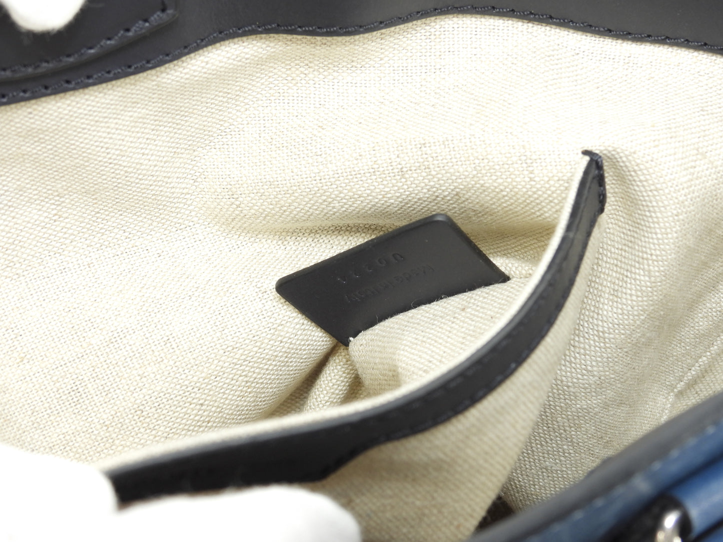 ベルルッティ トゥジュールXS カリグラフィ レザー灰青 トートバッグ メンズ@U0224