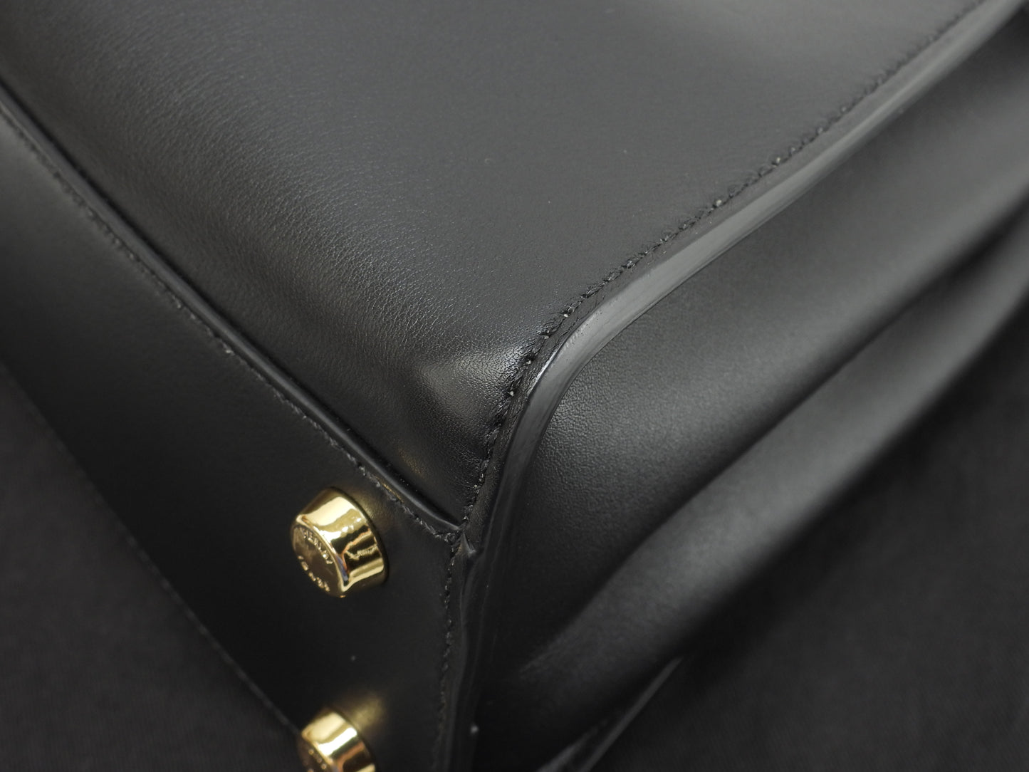 フェンディ ピーカブーミニ アイシーユー レザー黒 ポシェット ハンドバッグ 極美品@ 1