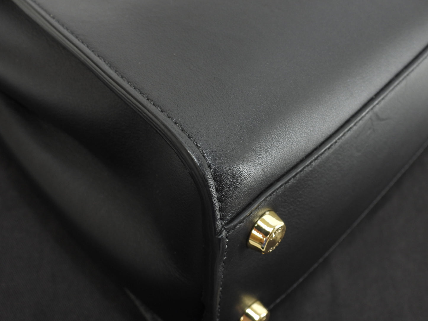 フェンディ ピーカブーミニ アイシーユー レザー黒 ポシェット ハンドバッグ 極美品@ 1