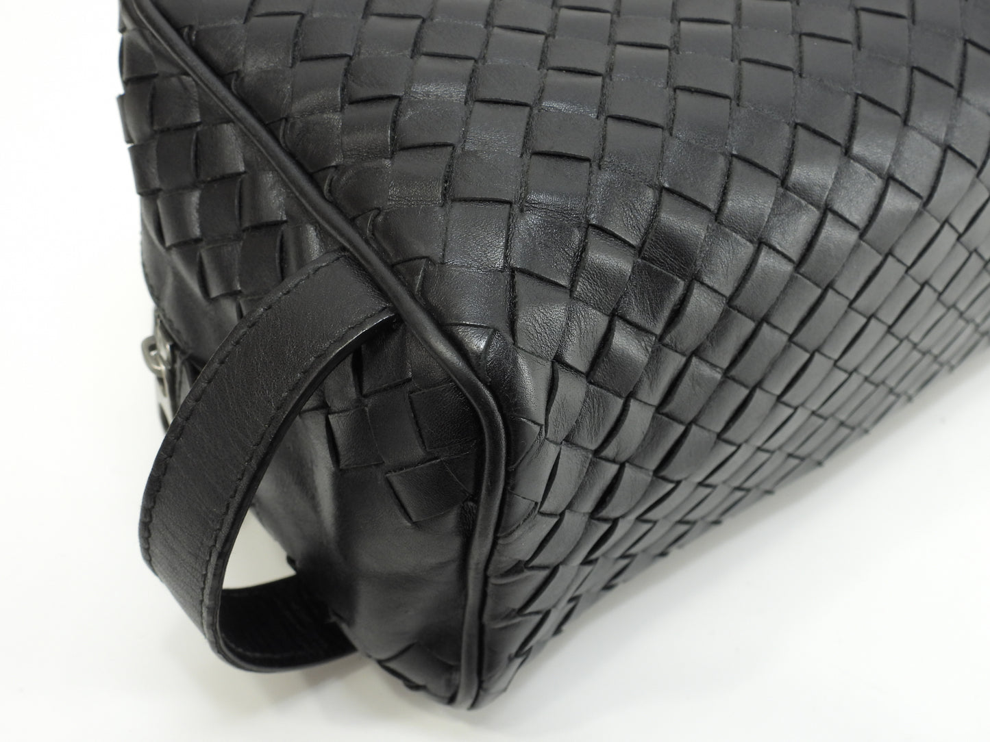 ボッテガヴェネタ クラッチ イントレチャート レザー黒 セカンドバッグ メンズポーチ 美品@ 259