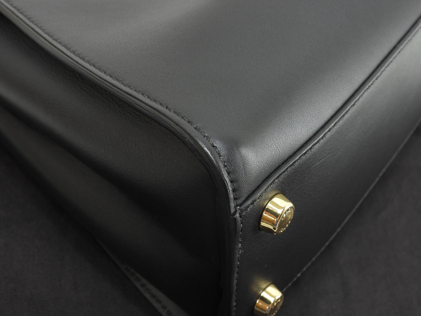 フェンディ ピーカブーミニ アイシーユー レザー黒 ポシェット ハンドバッグ 極美品@ 1