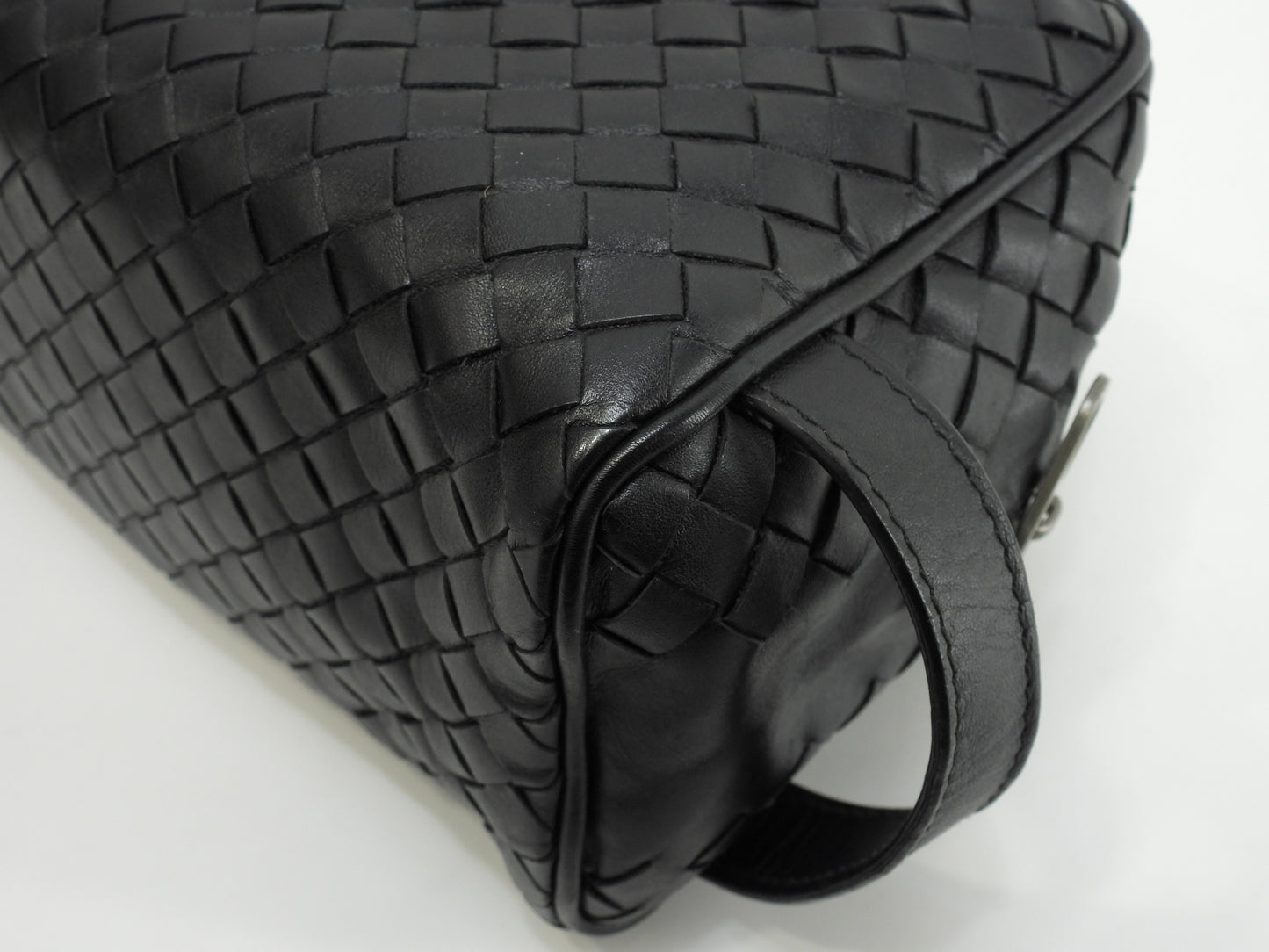 ボッテガヴェネタ クラッチ イントレチャート レザー黒 セカンドバッグ メンズポーチ 美品@ 259