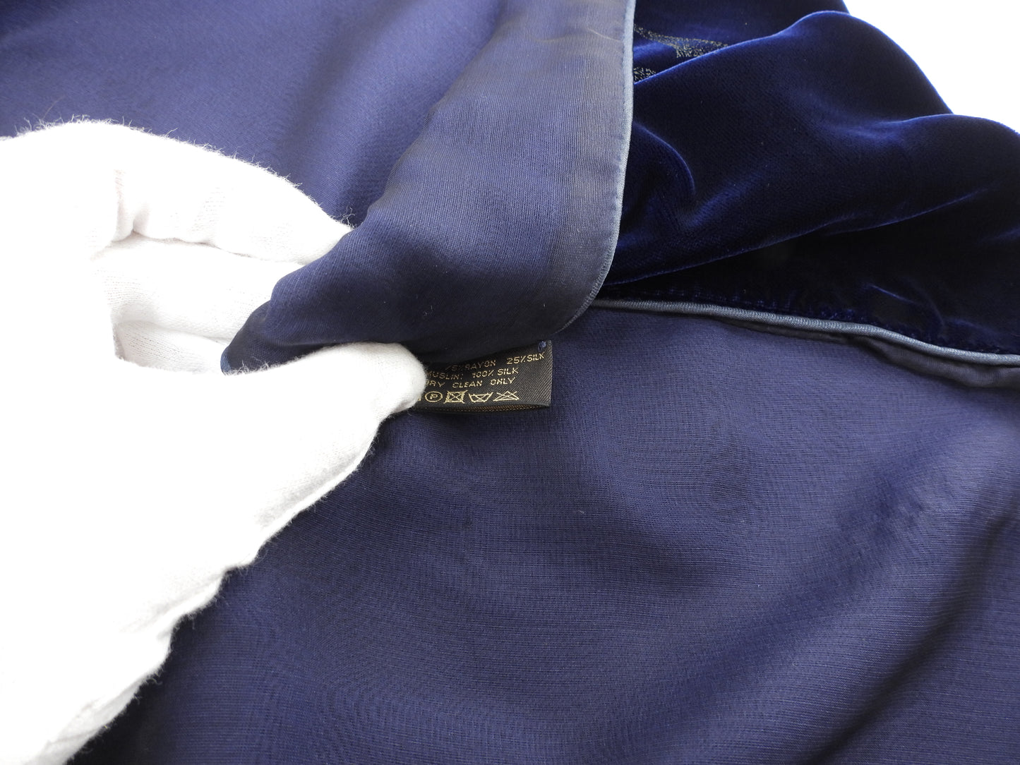 ルイヴィトン エシャルプベルベットGM M71533 ナイトブルー ショール膝掛 美品@ 1