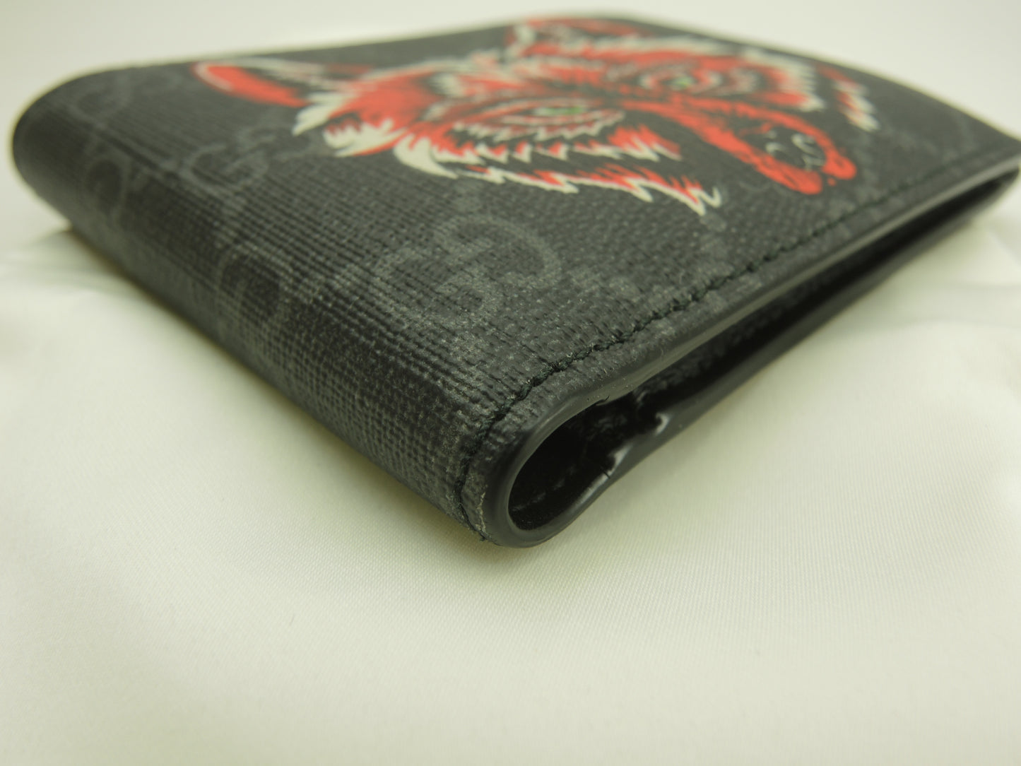 グッチ 2折財布 ウルフ GG黒 メンズ コンパクトウォレット 美品@ 3