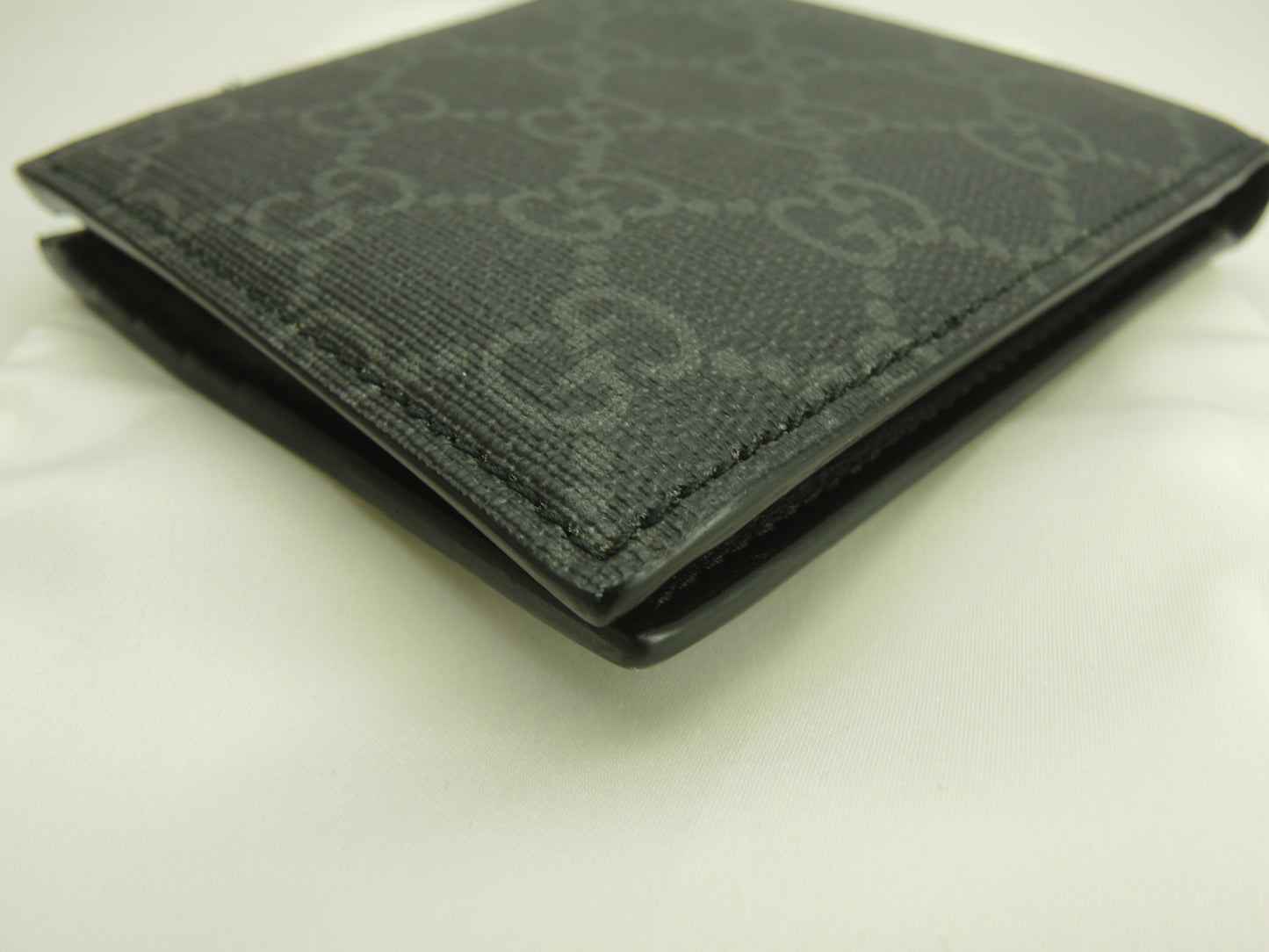 グッチ 2折財布 ウルフ GG黒 メンズ コンパクトウォレット 美品@ 3