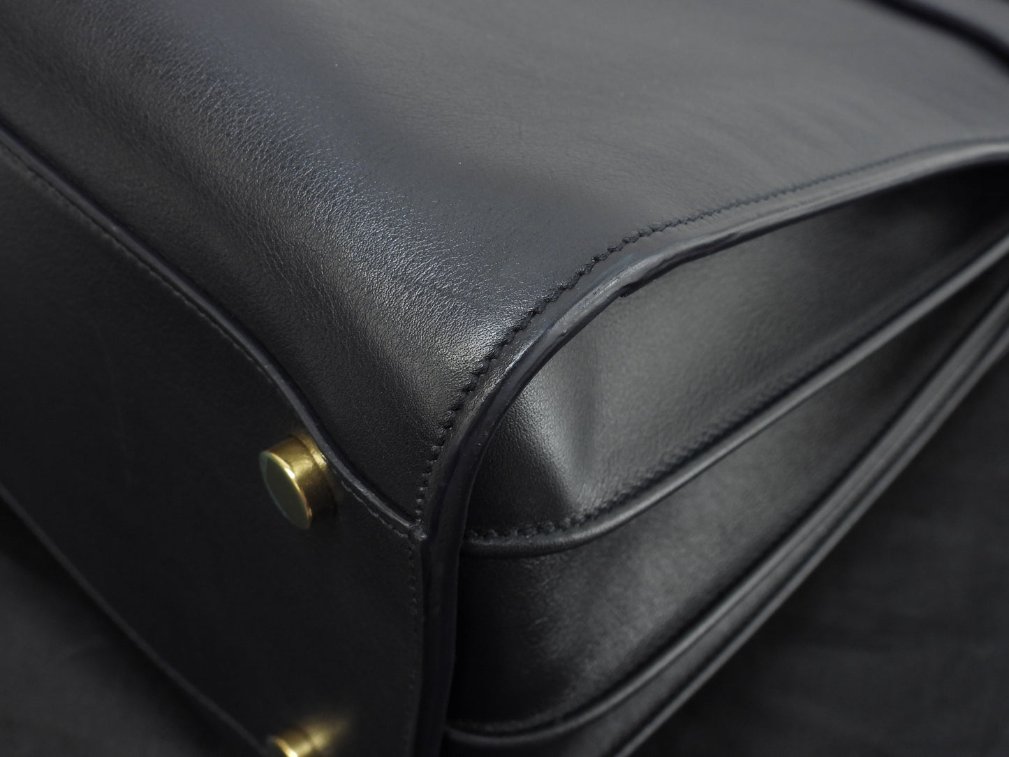 サンローラン サックドジュール YSL レザー濃紺 トートバッグ ハンドバッグ 美品@ 90