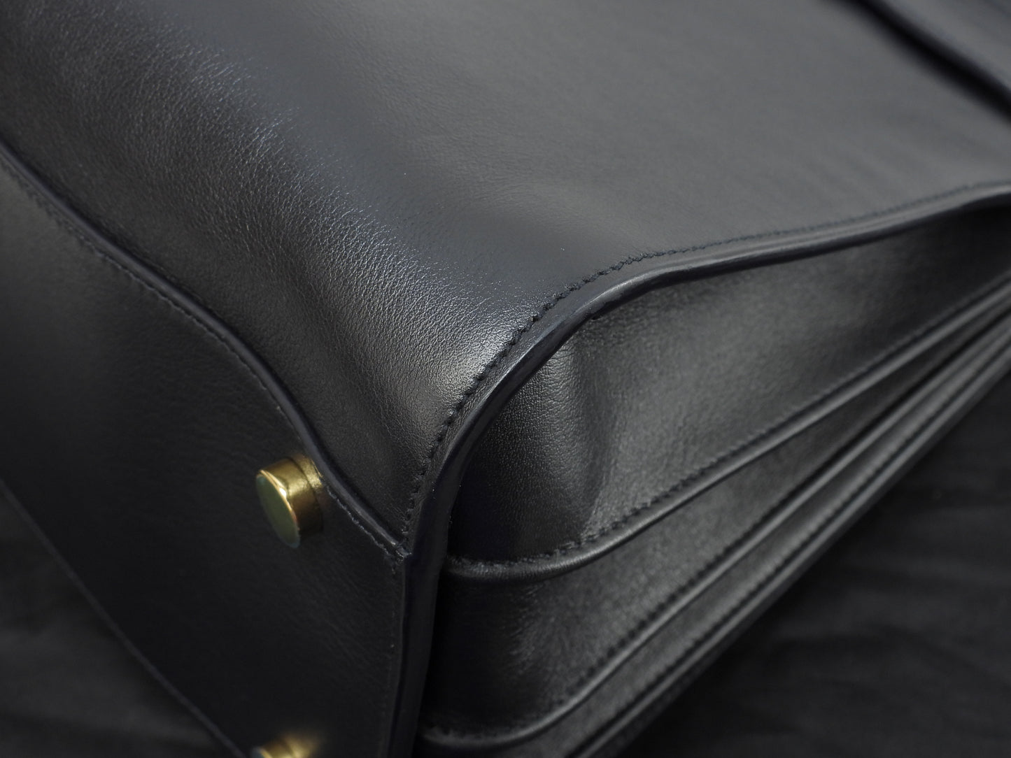 サンローラン サックドジュール YSL レザー濃紺 トートバッグ ハンドバッグ 美品@ 90