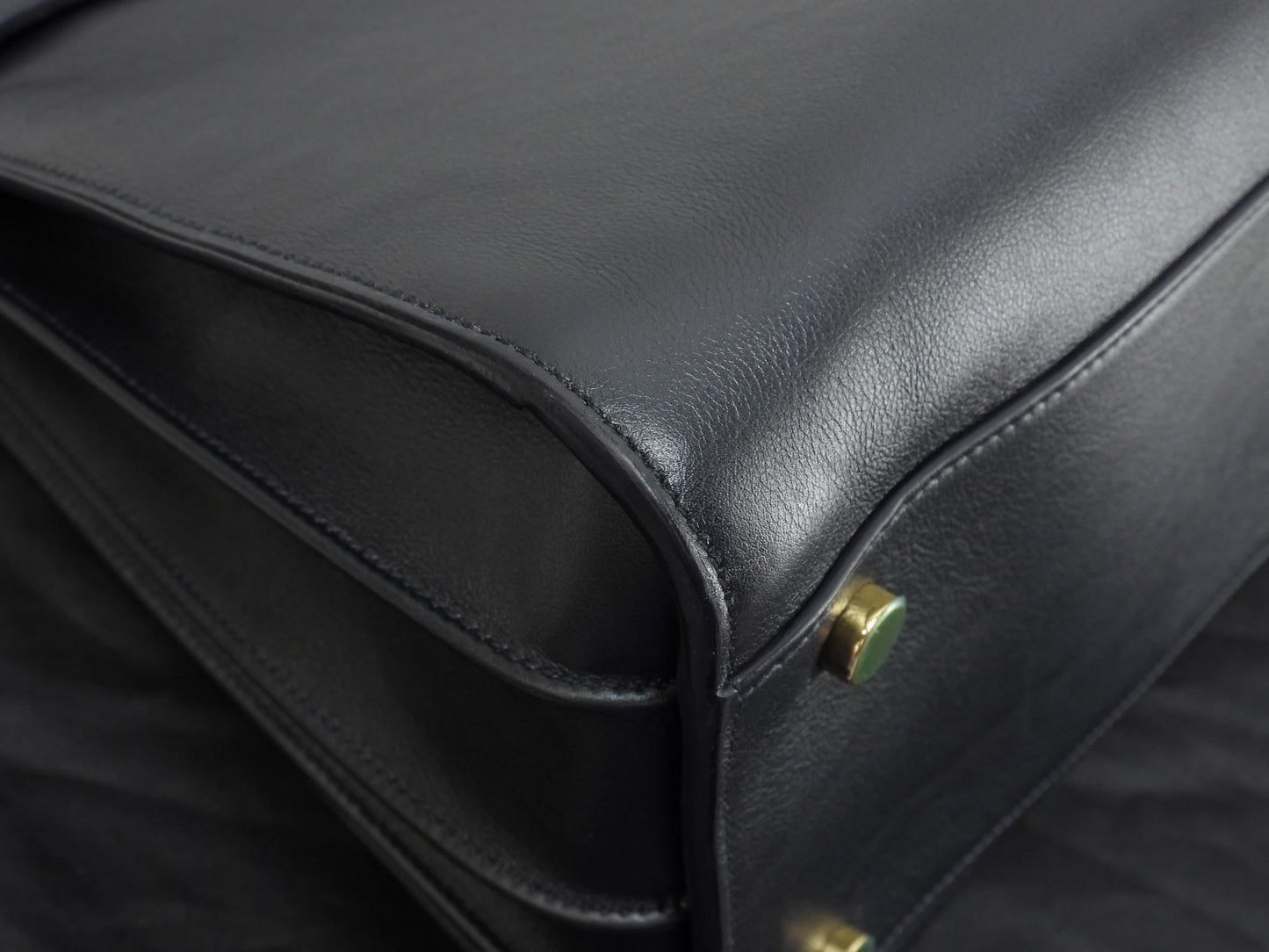 サンローラン サックドジュール YSL レザー濃紺 トートバッグ ハンドバッグ 美品@ 90