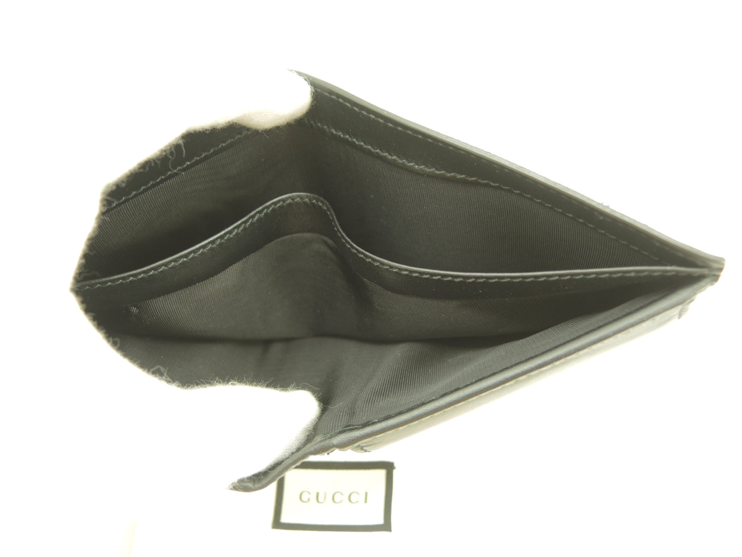 グッチ 2折財布 ウルフ GG黒 メンズ コンパクトウォレット 美品@ 3