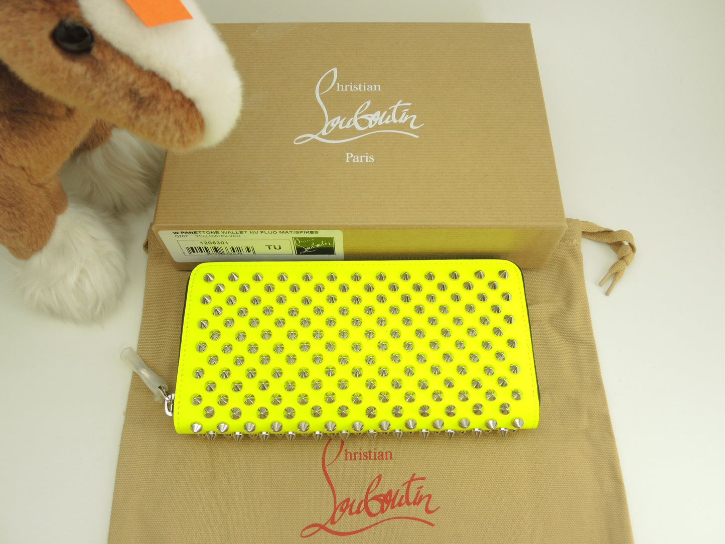 クリスチャンルブタン ラウンドジップ長財布 パネトーネ レザー黄 ロングウォレット 未使用@ 3