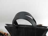トッズ トートバッグ 限定ダブルストライプ レザー黒 メンズハンドバッグ 極美品@OD35