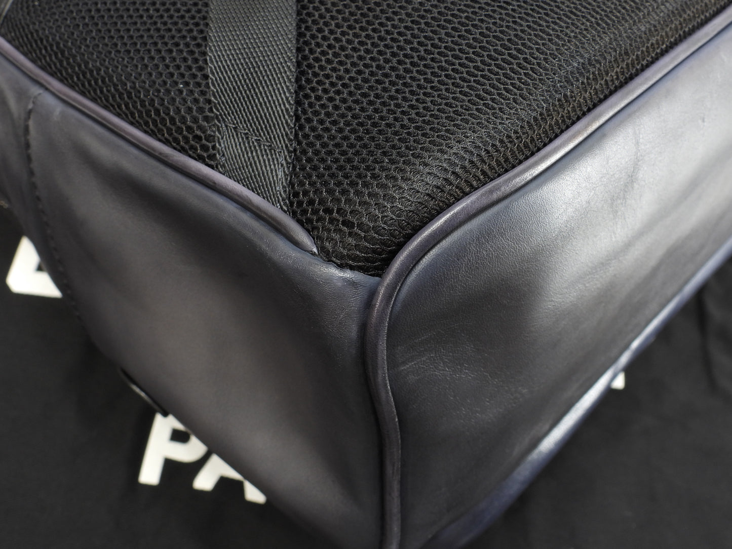 ベルルッティ バックパック タイムオフ レザー紺黒 カリグラフィ リュックサック 極美品@C0262