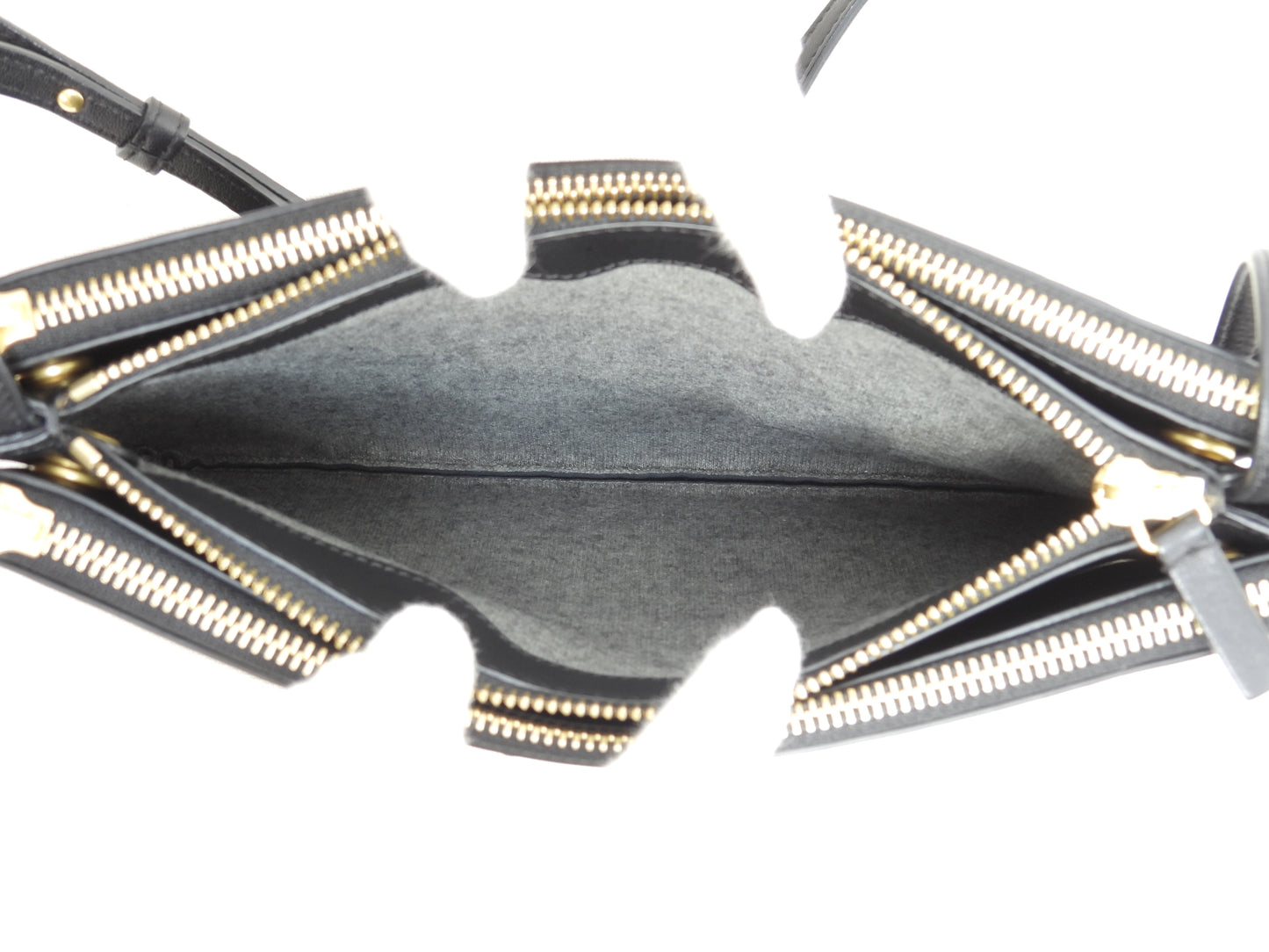 セリーヌ トリオラージ スムースレザー黒 クロスボディバッグ 斜掛ショルダー ポシェット 美品@ 3