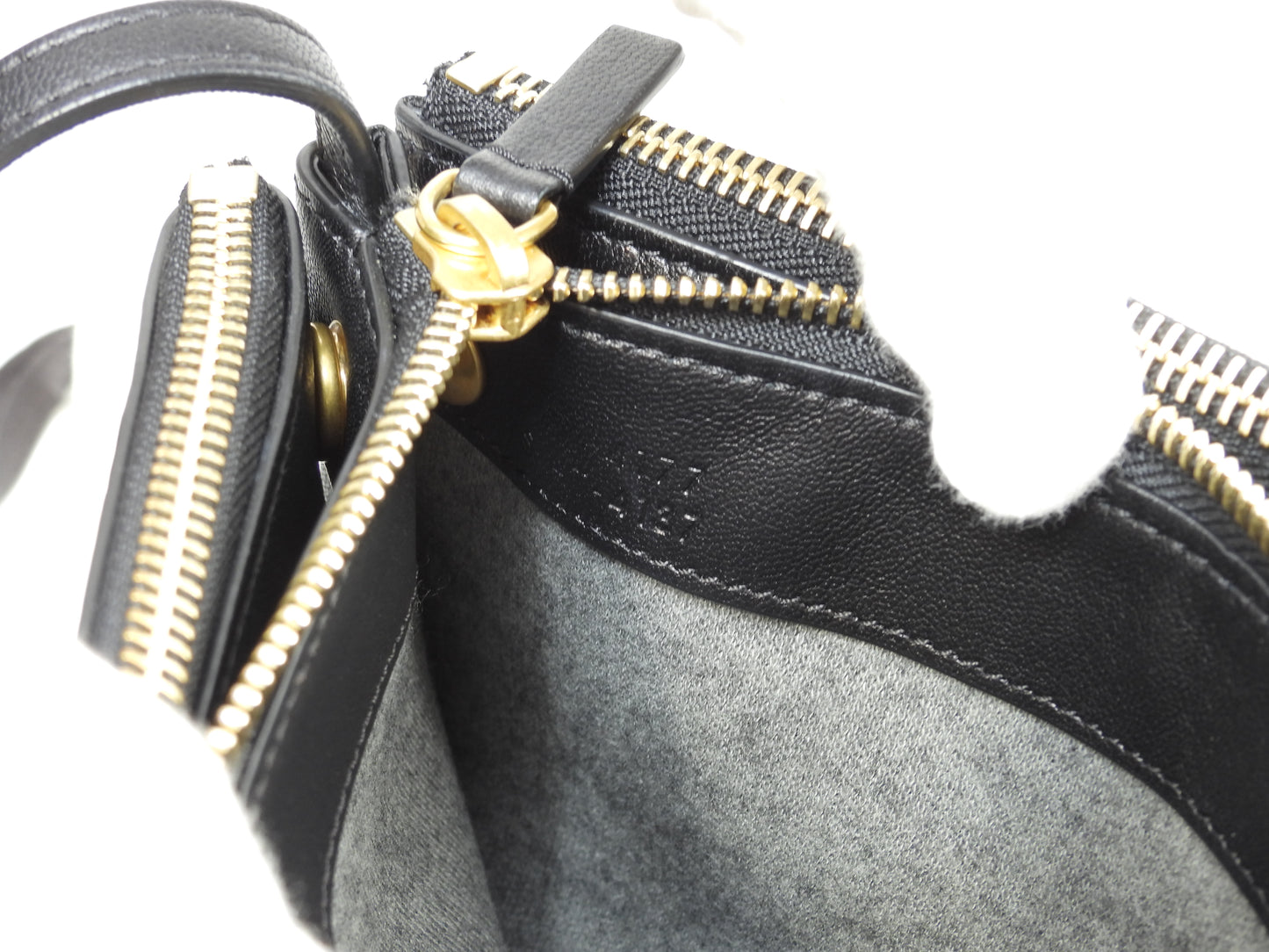 セリーヌ トリオラージ スムースレザー黒 クロスボディバッグ 斜掛ショルダー ポシェット 美品@ 3