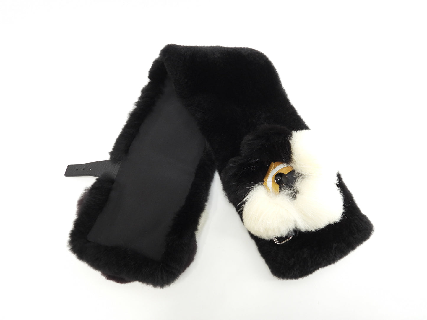 フェンディ ネックウォーマー ラパン 黒 ラビットファー 襟巻 美品@ 4