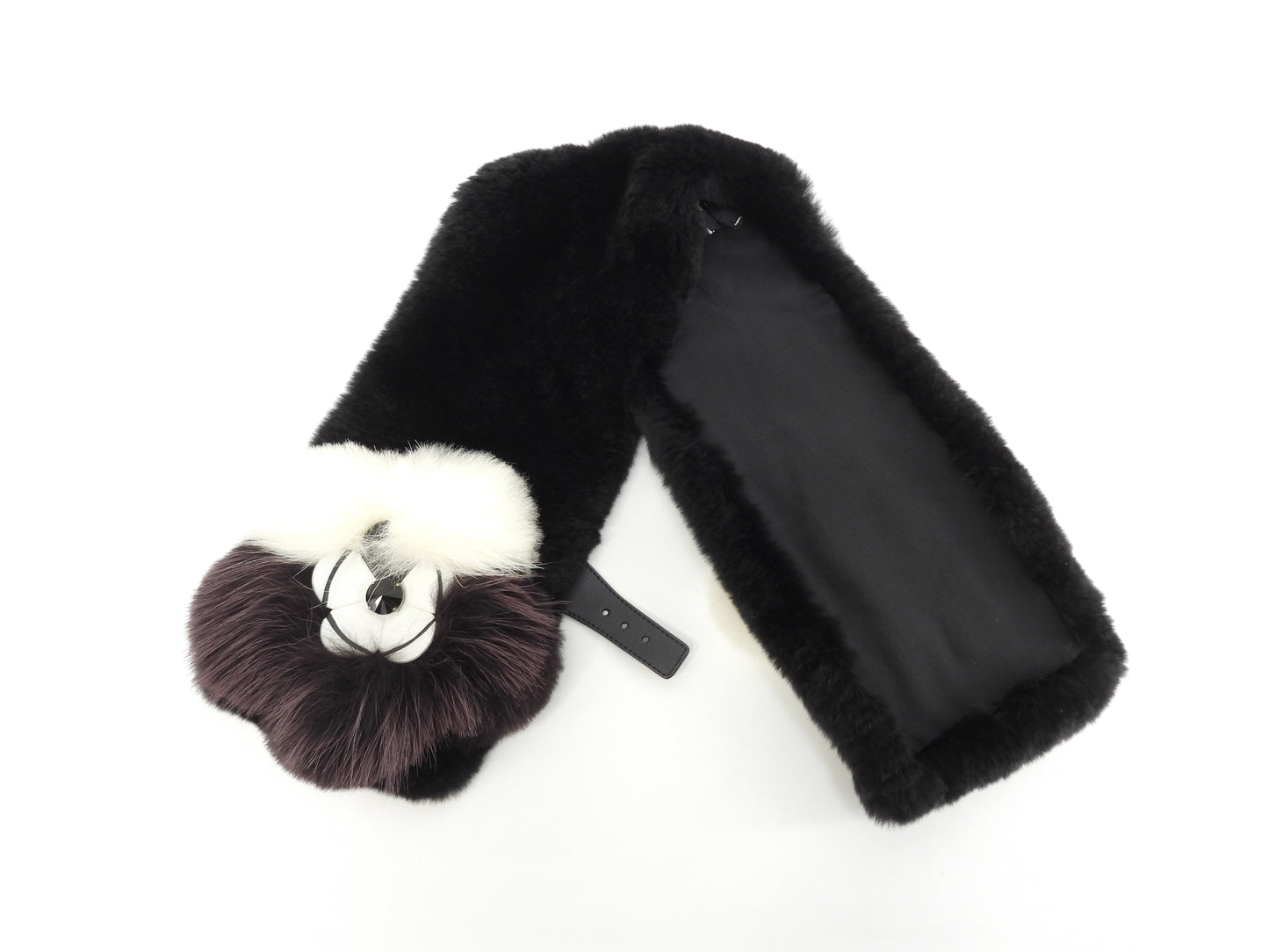 フェンディ ネックウォーマー ラパン 黒 ラビットファー 襟巻 美品@ 4