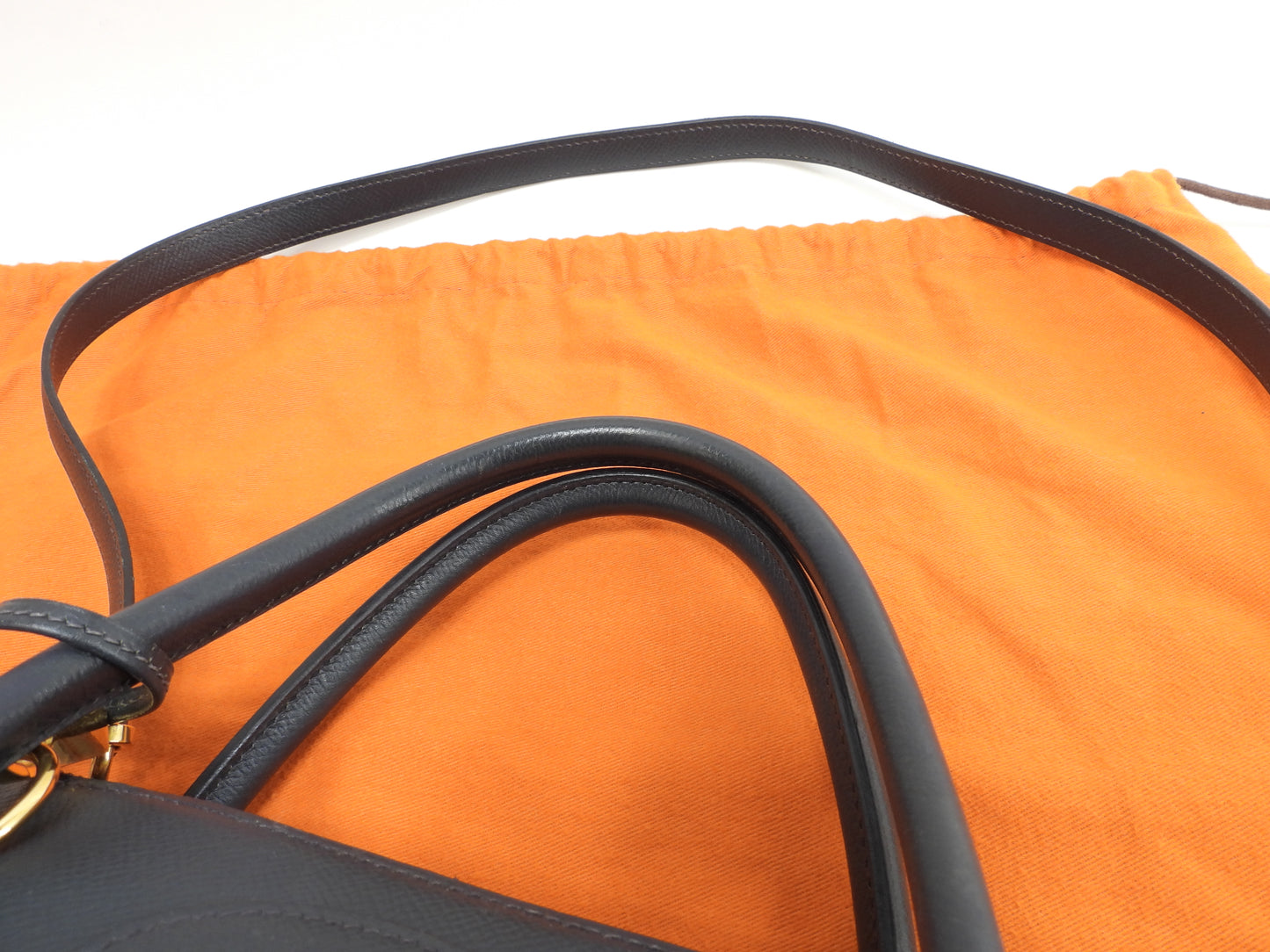 エルメス ボリード35 クシュベル紺 ゴールド金具 s付ハンドバッグ トートバッグ@□D