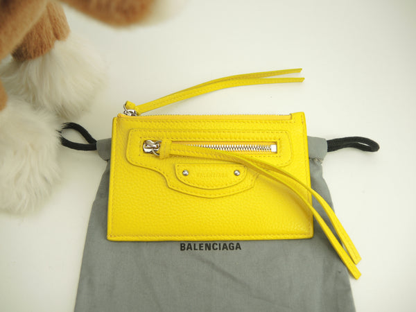 バレンシアガフラグメントケース ジップ付きカードホルダー 蛍光