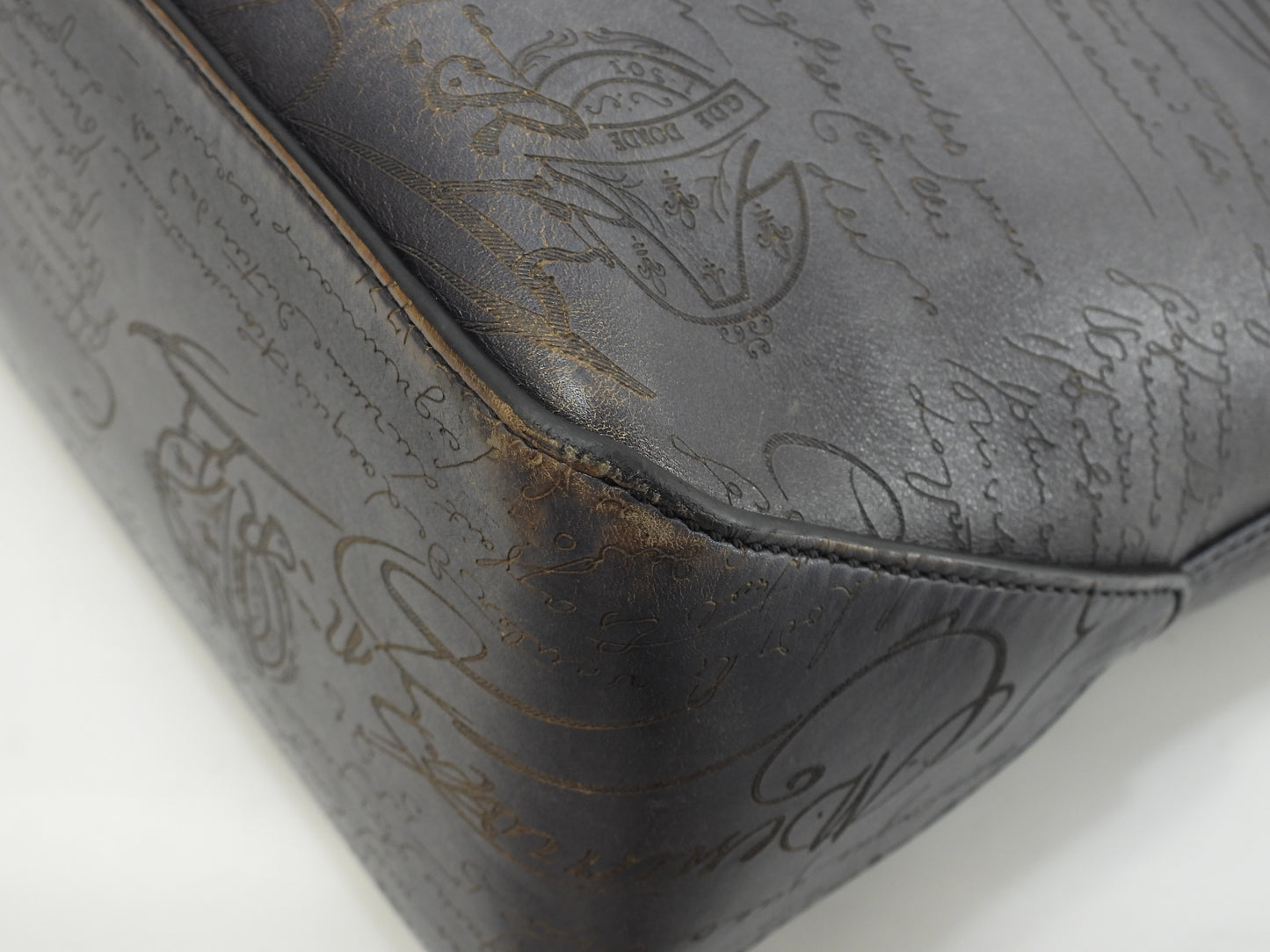 ベルルッティ トゥジュール カリグラフィ レザー濃灰 トートバッグ@A1200P