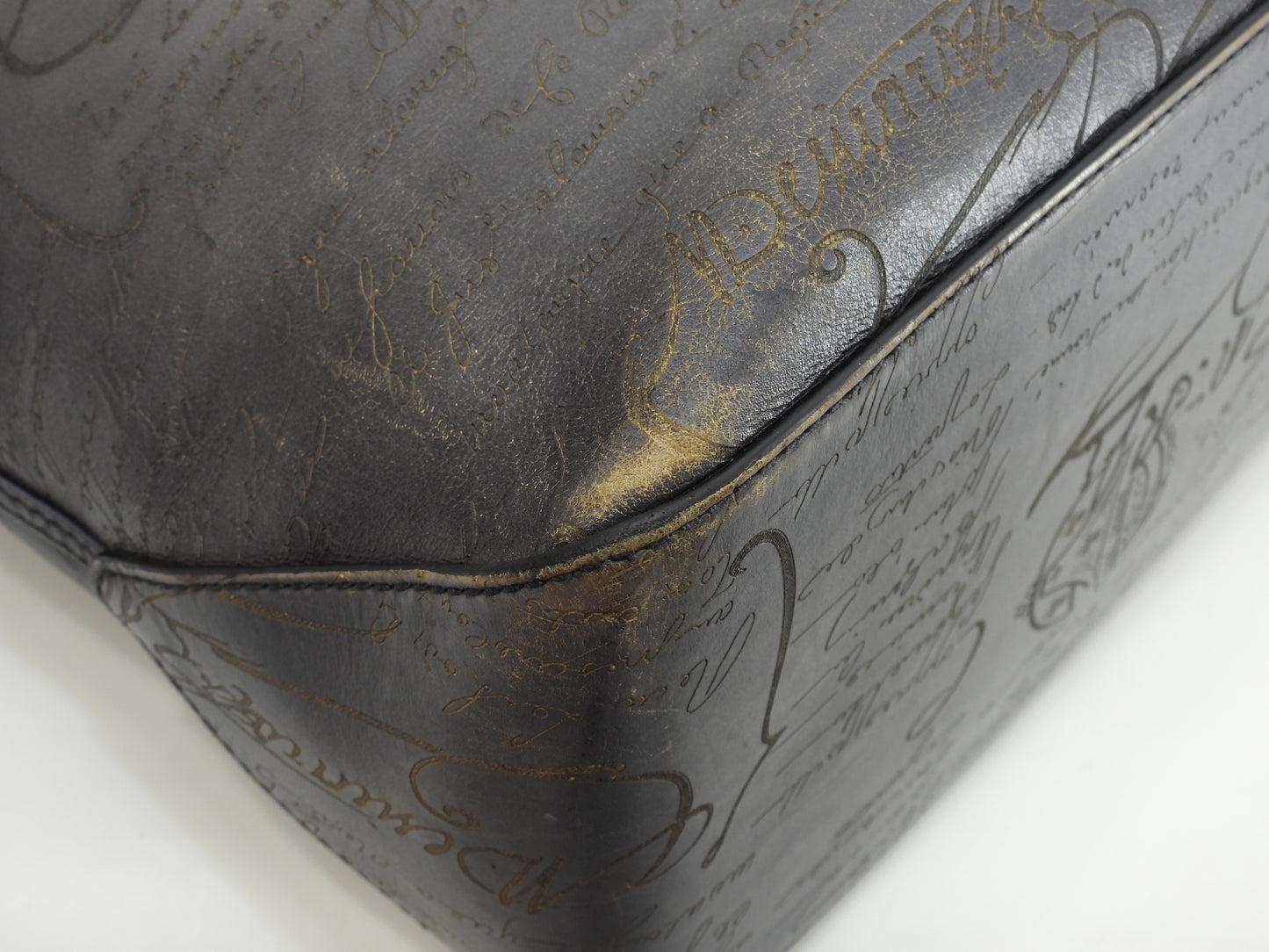 ベルルッティ トゥジュール カリグラフィ レザー濃灰 トートバッグ@A1200P