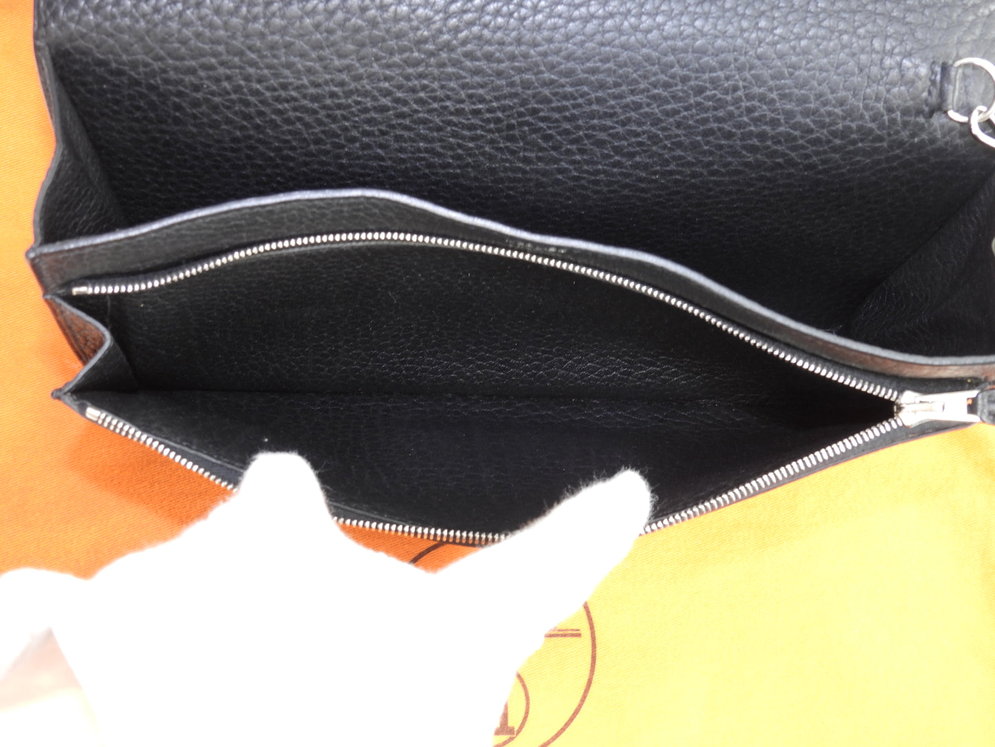 エルメス ジェット フィヨルド黒 シルバー金具 セカンドバッグ クラッチバッグ 美品@ 3