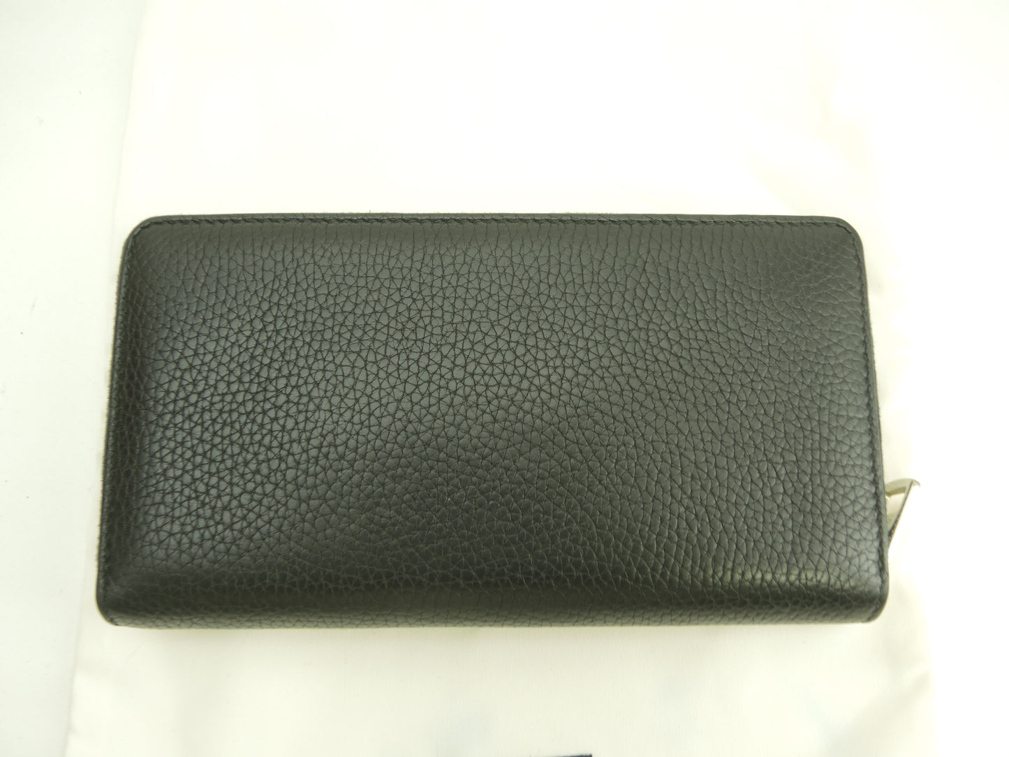 グッチ ロングウォレット ゴースト 型押レザー黒 ラウンドジップ長財布@ 12