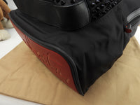 クリスチャンルブタン バックパック バックルビ レザー黒 リュック中 スタッズ@ 2