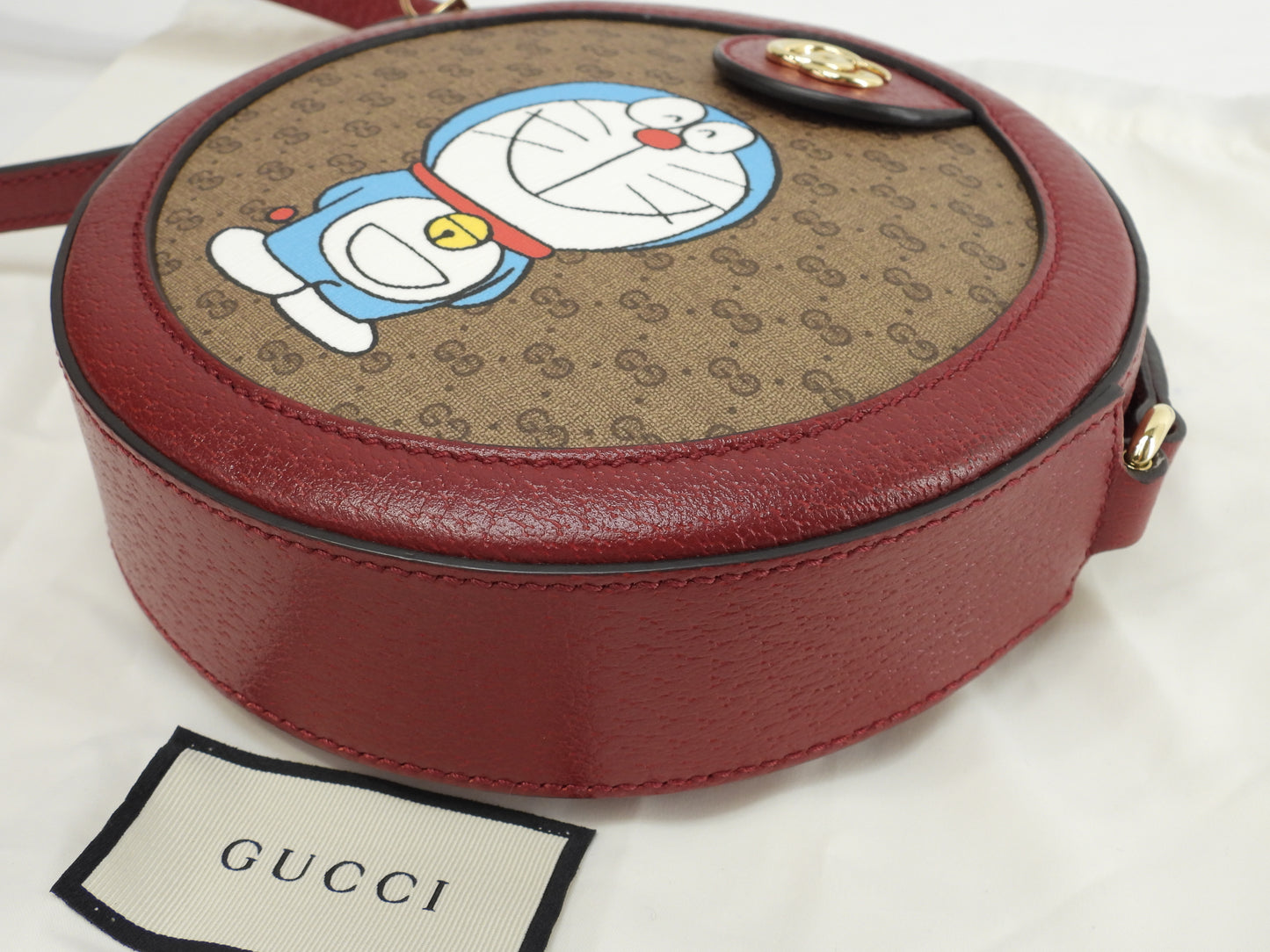 グッチ ポシェット ドラえもん マイクロGG茶赤 クロスボディバッグ 極美品@ 5