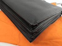 エルメス サックアデペッシュ41 フィヨルド黒 メンズ書類かばん ダブル金具@□O
