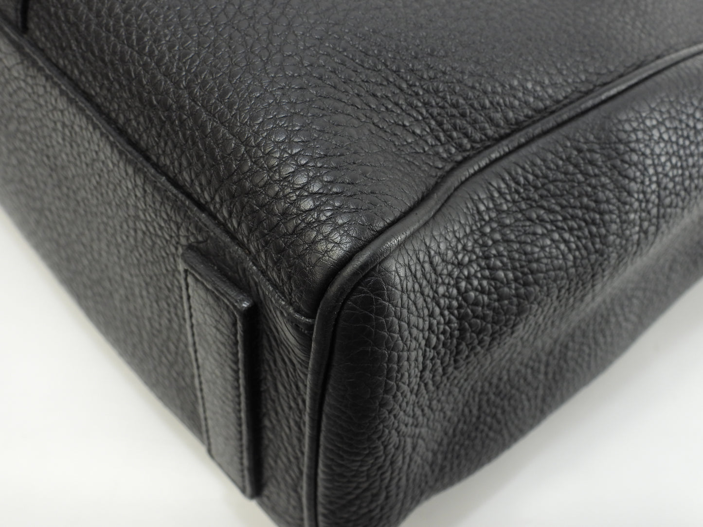 プラダ トートバッグ 三角プレート トリヨンレザー黒 メンズハンドバッグ大 美品@718