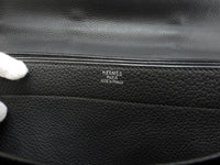エルメス サックアデペッシュ41 フィヨルド黒 メンズ書類かばん ダブル金具@□O