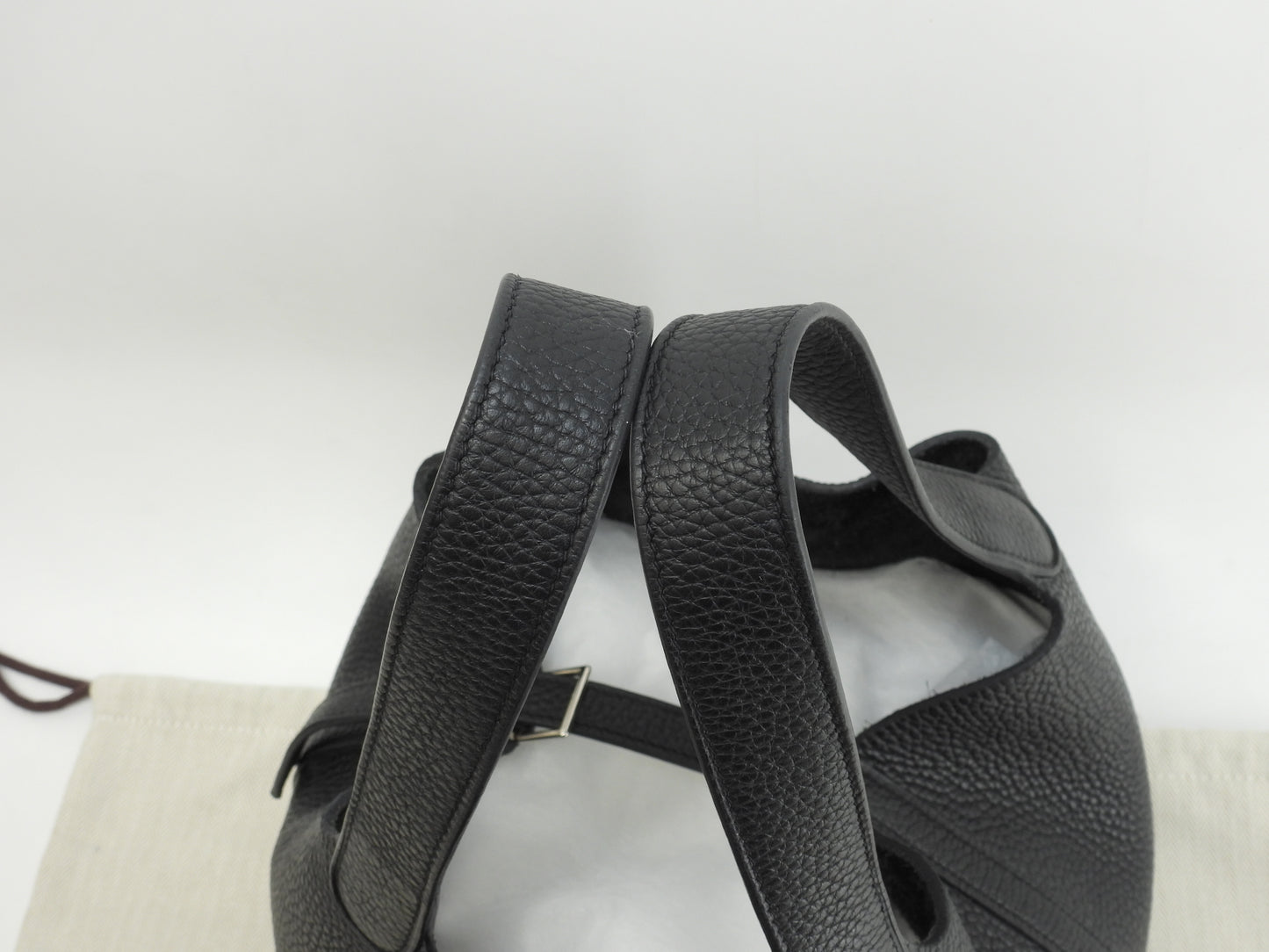 エルメス ピコタンロックMM トリヨンクレマンス 黒 ハンドバッグ シルバー金具 美品@Y 2