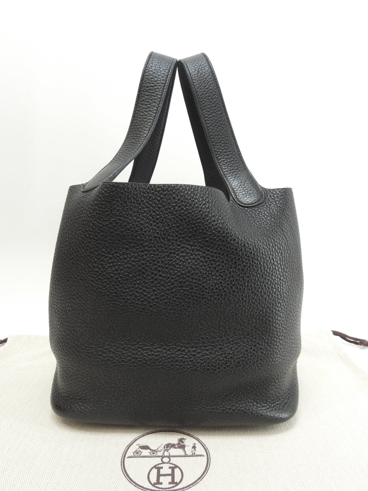 エルメス ピコタンロックMM トリヨンクレマンス 黒 ハンドバッグ シルバー金具 美品@Y 2