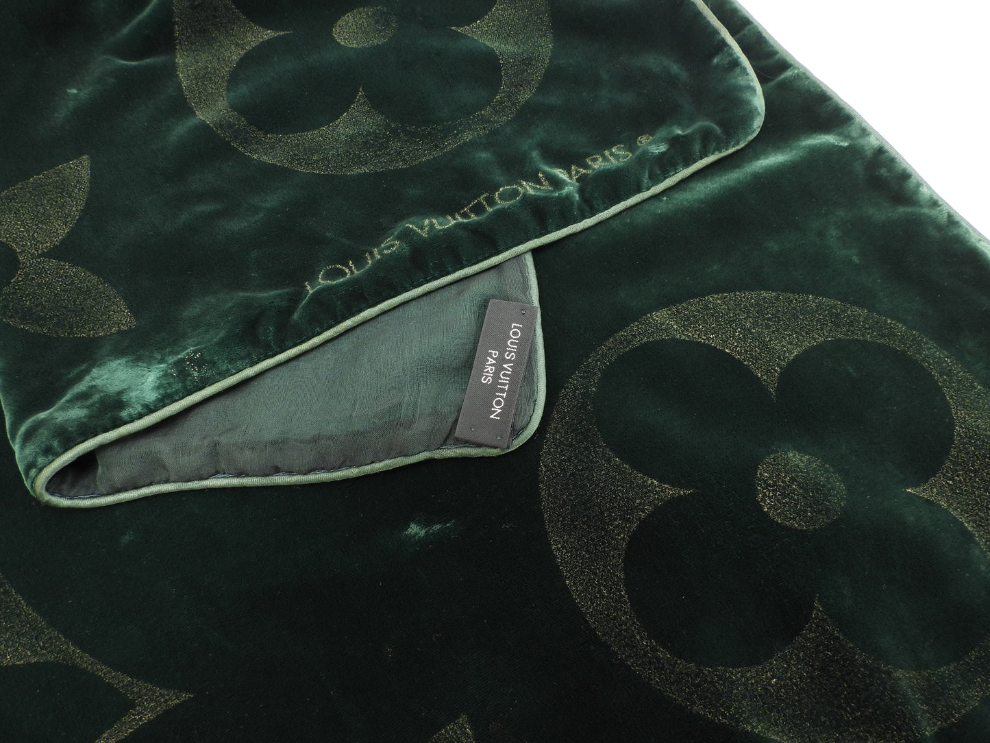 ルイヴィトン エシャルプベルベットPM M71522 緑 マフラー ネックウォーマー@ 1