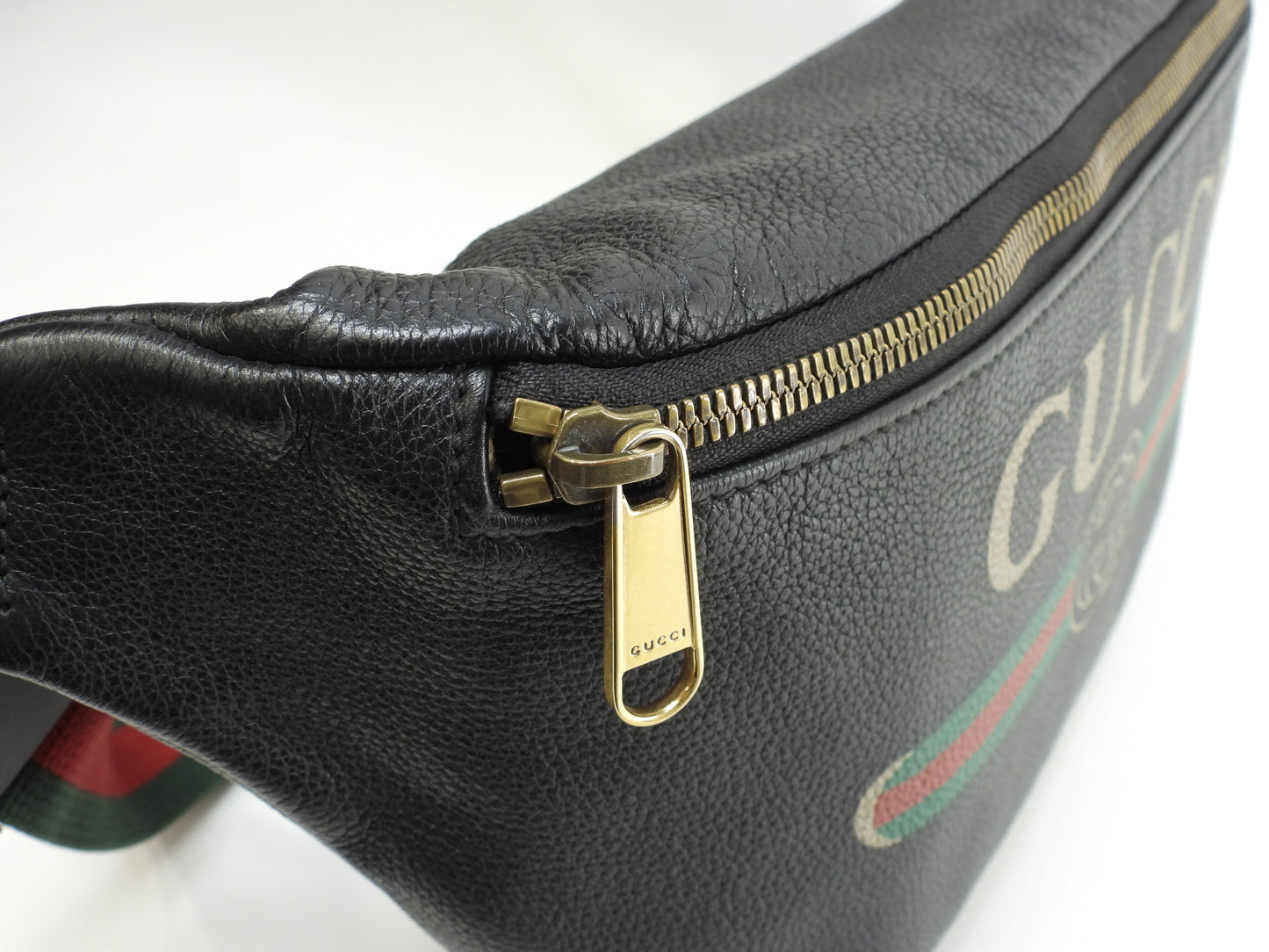 グッチ クロスボディバッグ GGロゴプリント レザー黒 斜掛ショルダーバッグ@ 7