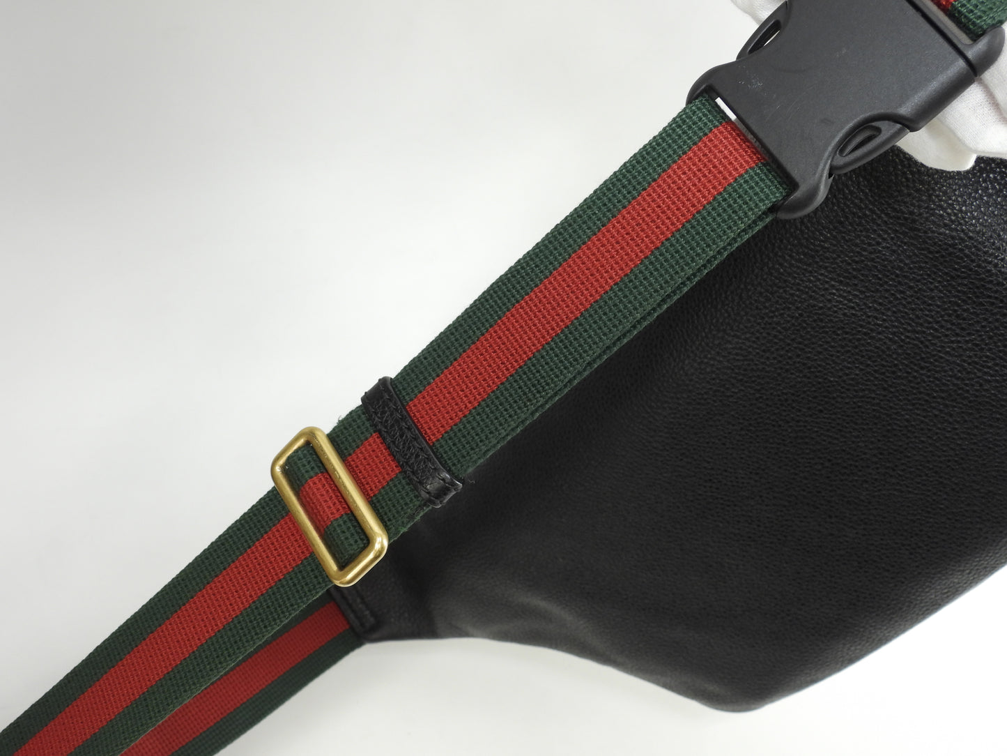 グッチ クロスボディバッグ GGロゴプリント レザー黒 斜掛ショルダーバッグ@ 7