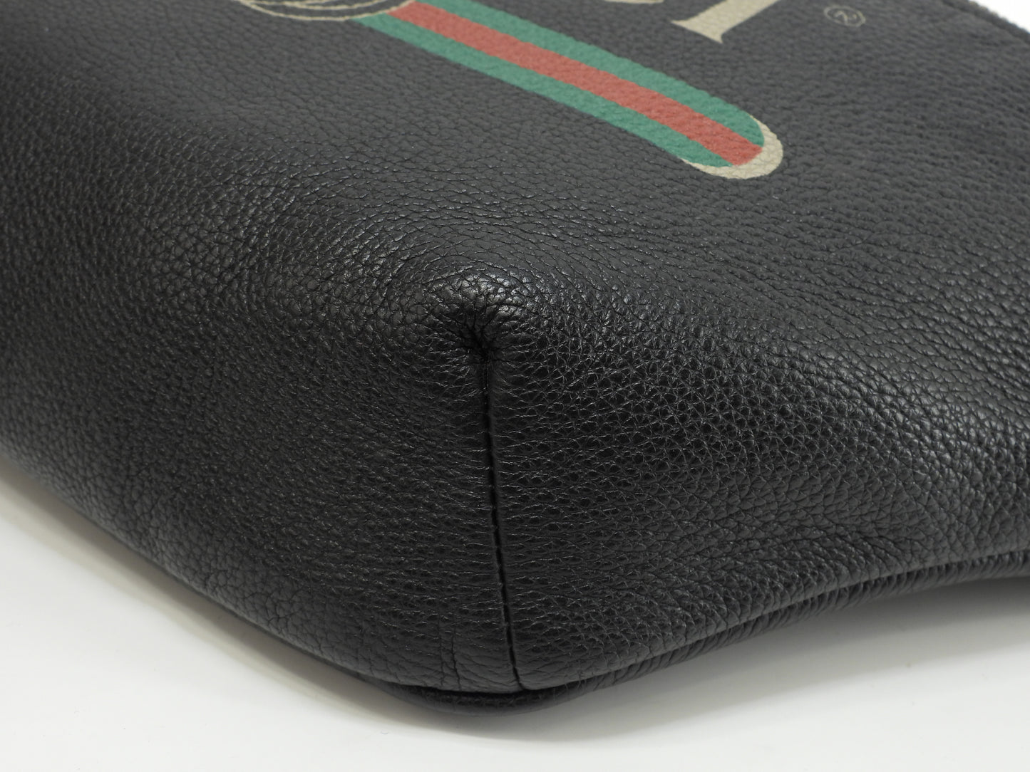グッチ クロスボディバッグ GGロゴプリント レザー黒 斜掛ショルダーバッグ@ 7