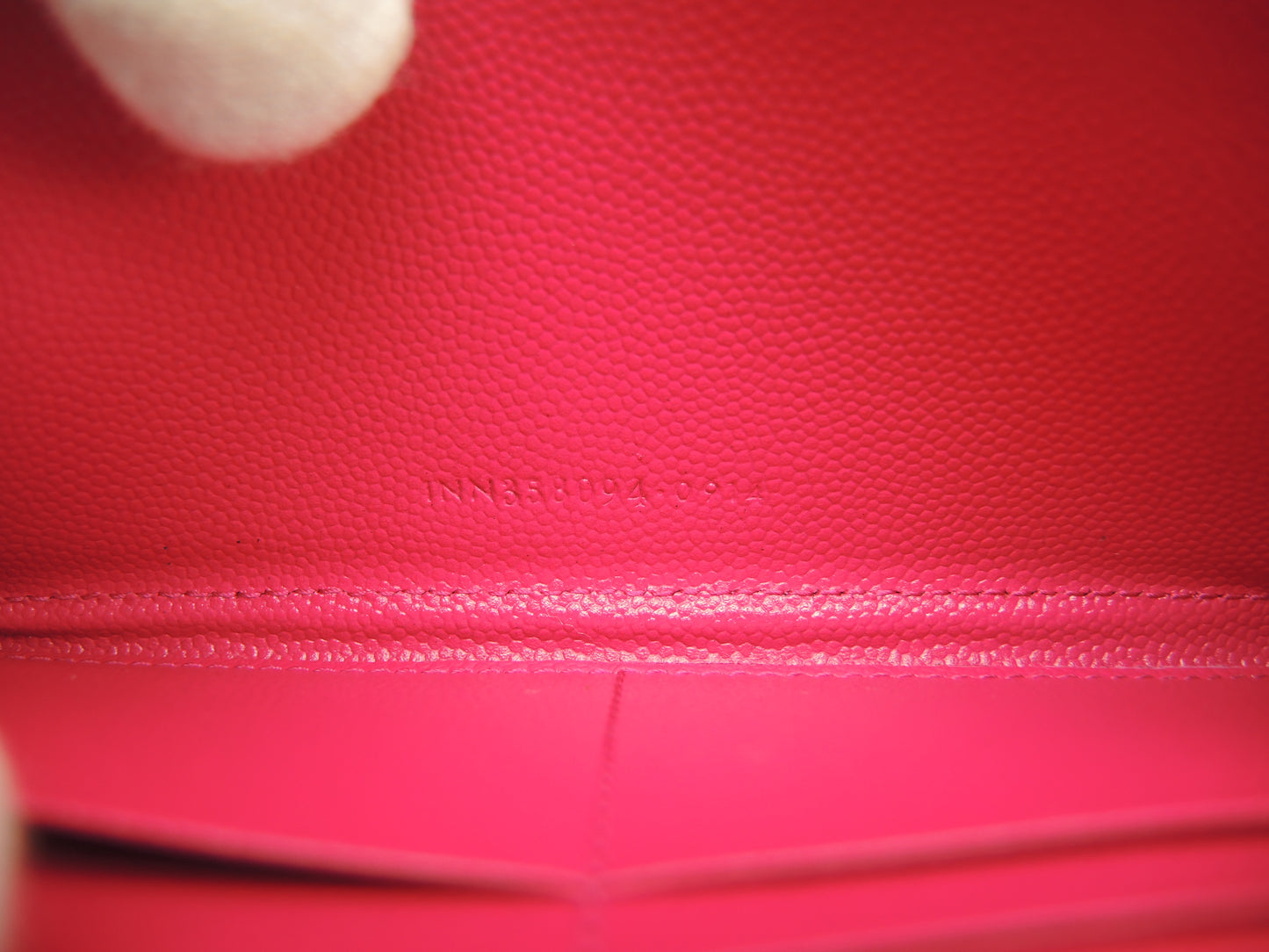 サンローラン ロングウォレット YSL レザー/ピンク ラウンドジップ長財布 ゴールド金具 新品同様@ 91