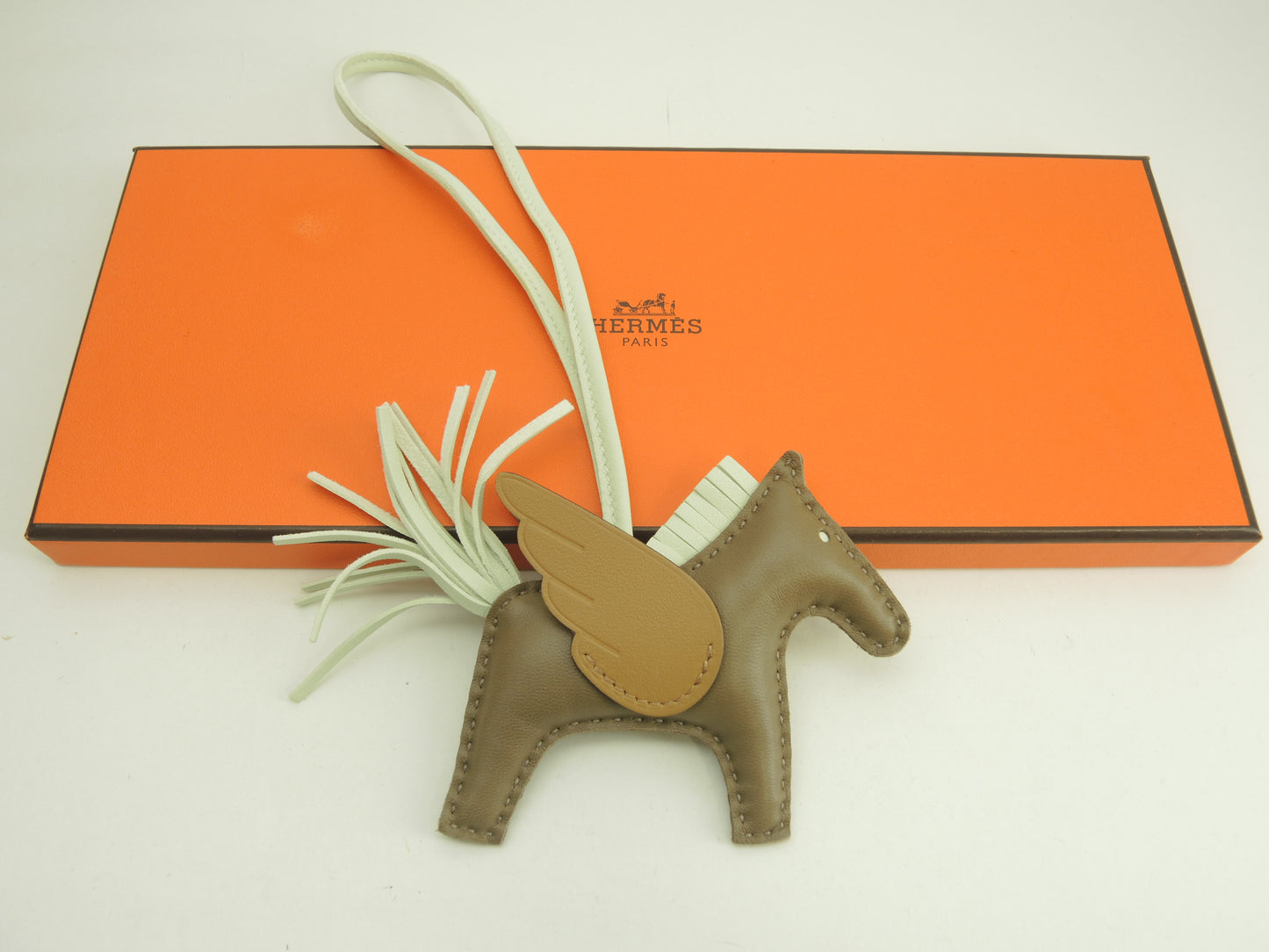 エルメス ロデオPMペガサス アニューミロ トープ茶薄緑 バッグチャーム 未使用@B 3