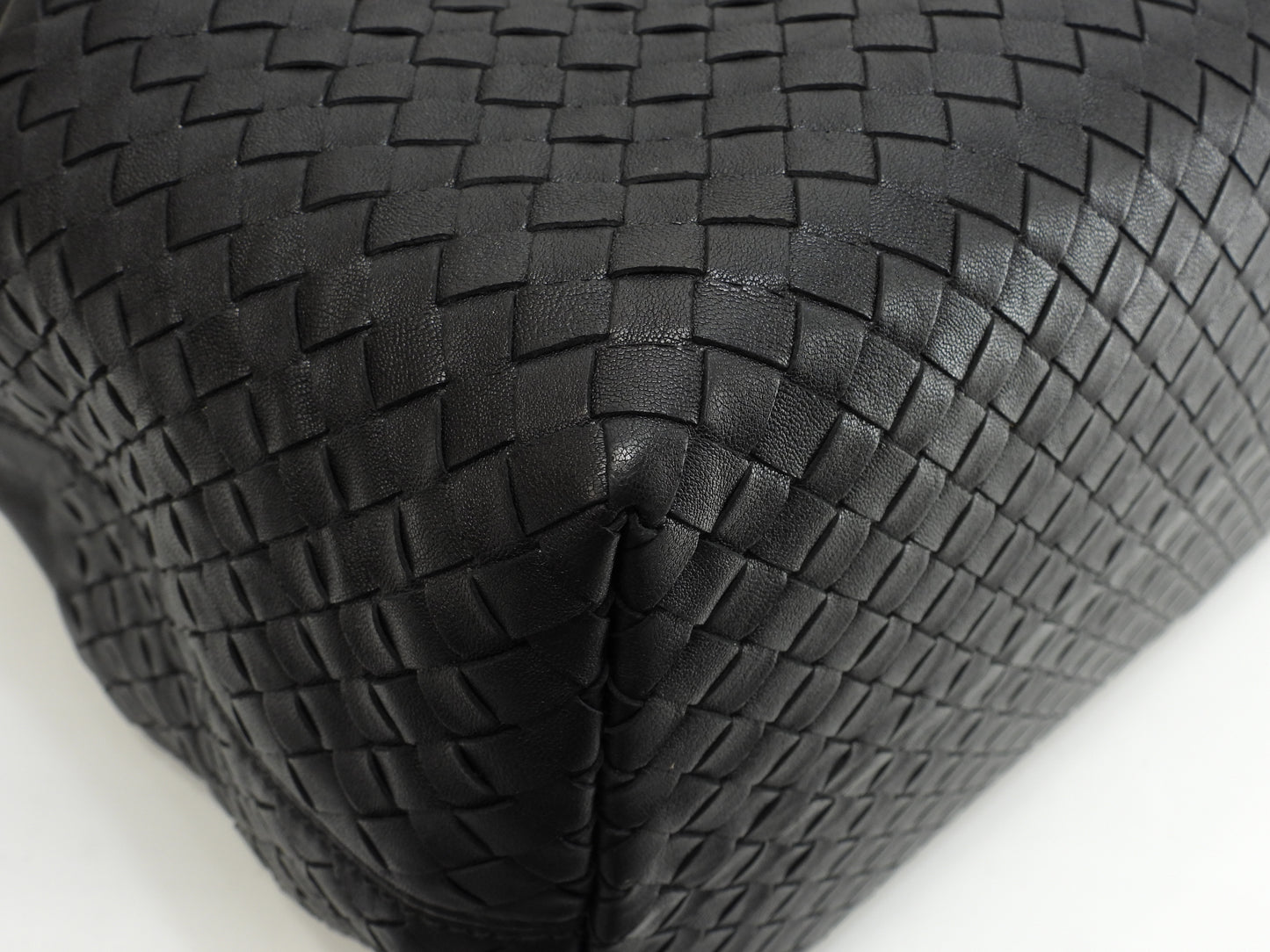 ボッテガヴェネタ トートバッグ大 イントレチャート レザー黒 メンズハンドバッグ 美品@B04106079U