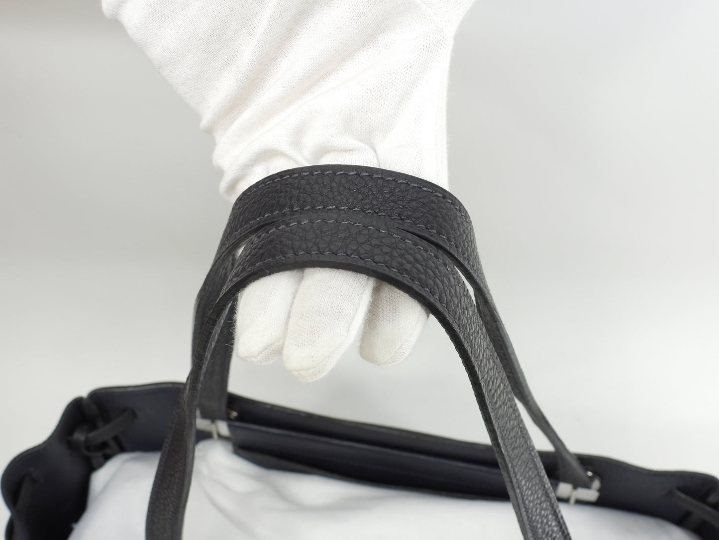 エルメス カバナ トゴ紺 シルバー金具 トートバッグ ショルダーバッグ 極美品@□E