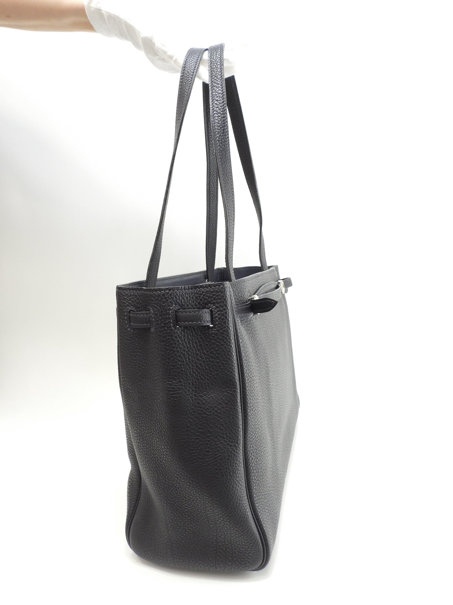 エルメス カバナ トゴ紺 シルバー金具 トートバッグ ショルダーバッグ 極美品@□E