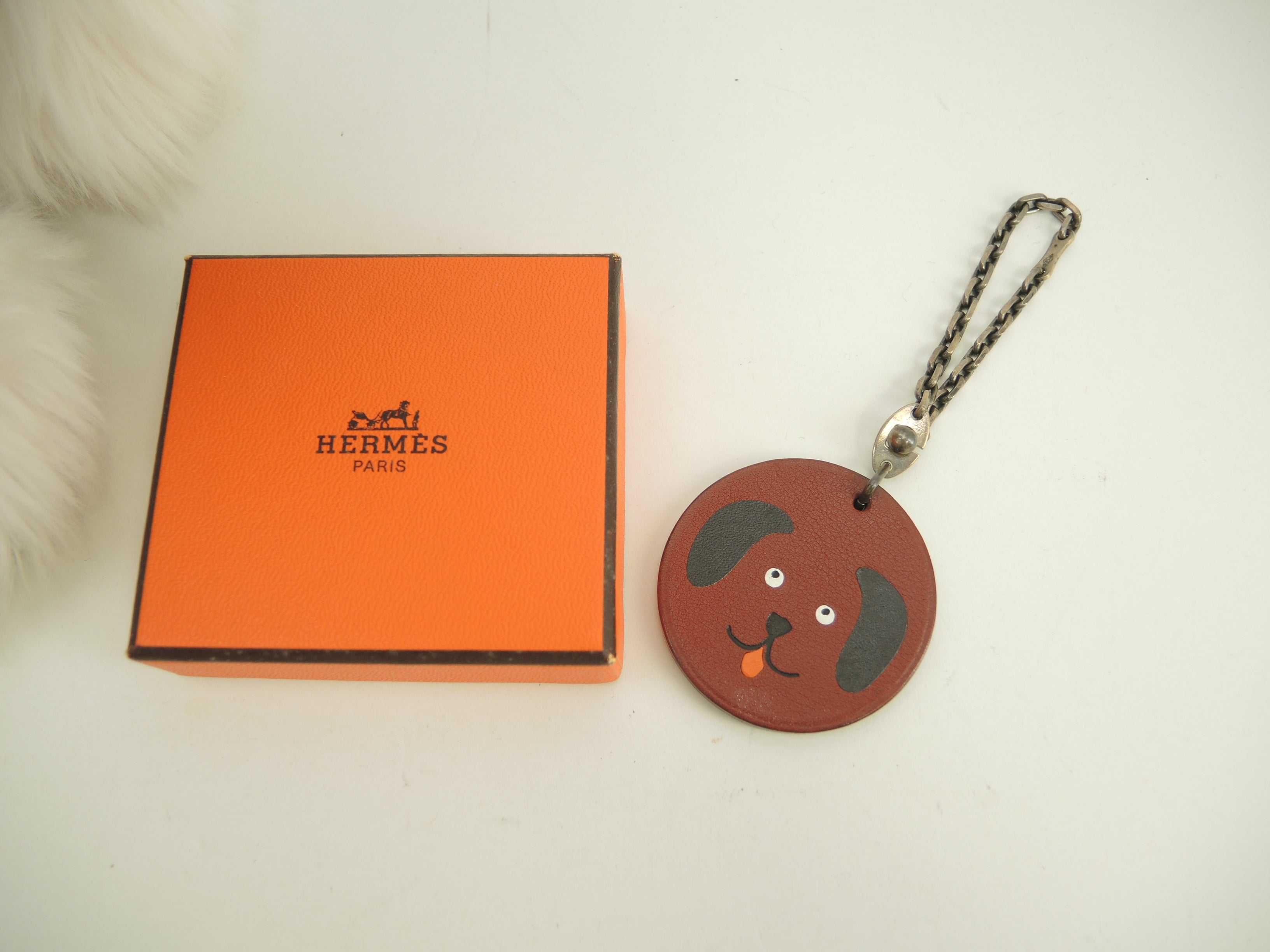 エルメス キーリング バッグチャーム 犬 SV925 ドッグ イヌ いぬ 美品