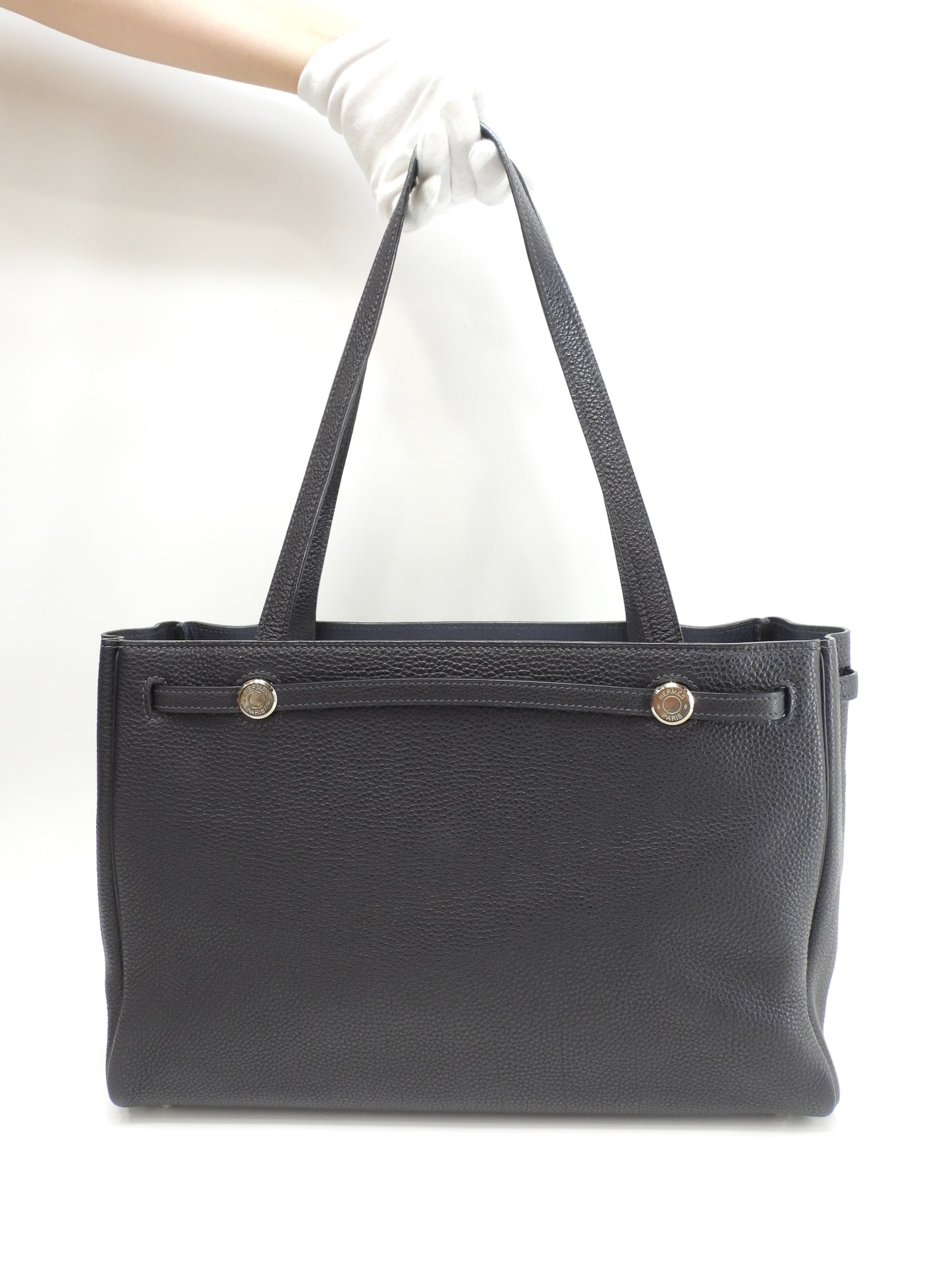 エルメス カバナ トゴ紺 シルバー金具 トートバッグ ショルダーバッグ 極美品@□E