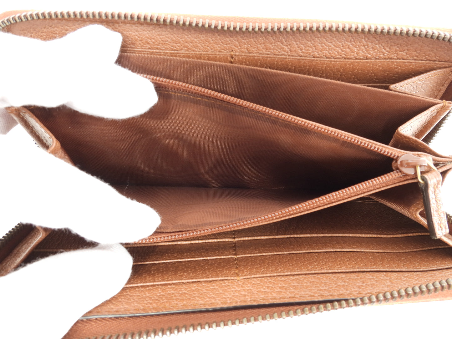 グッチ ロングウォレット ヤンキース GGスプリーム茶 MLBコラボ ジップ長財布 新品@ 5